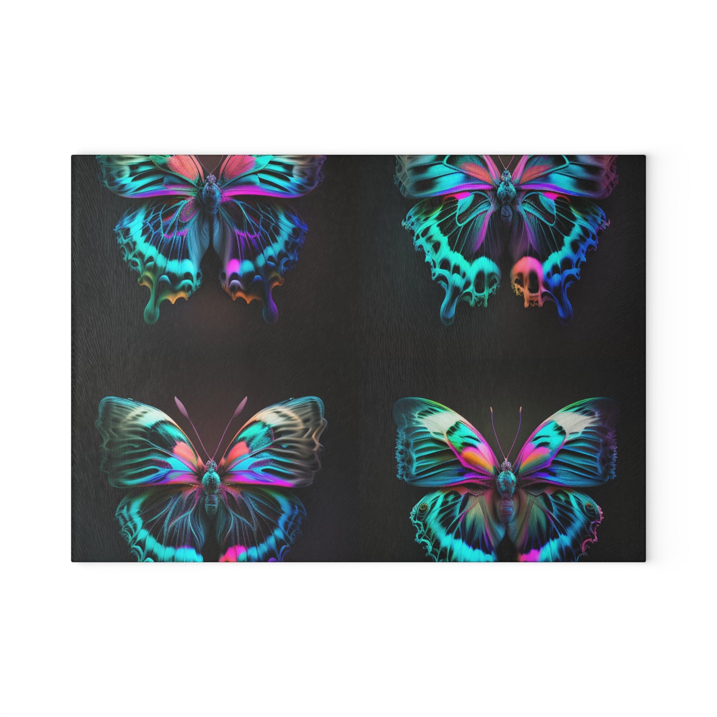 Glass Cutting Board Neon Butterfly Fusion 5