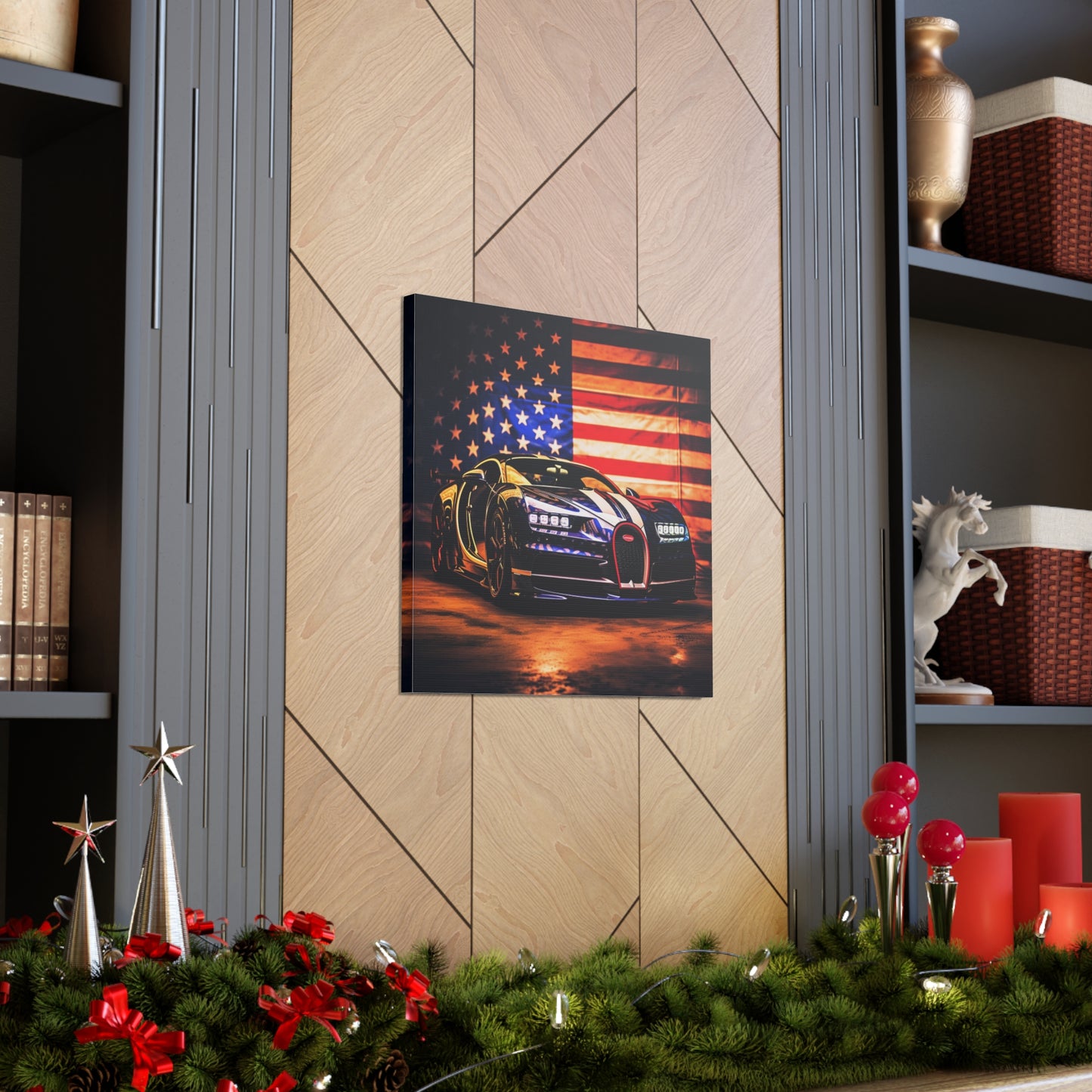 Canvas Gallery Wraps Macro Bugatti American Flag 4