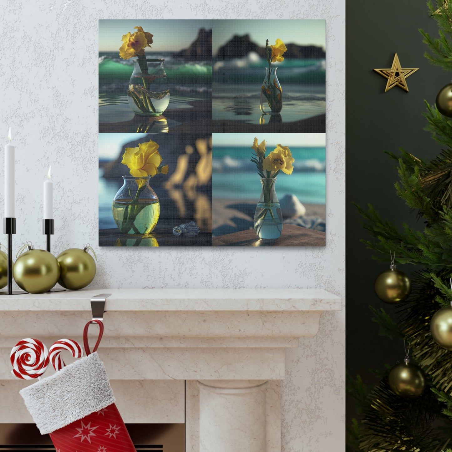 Canvas Gallery Wraps Yellow Gladiolus glass 5