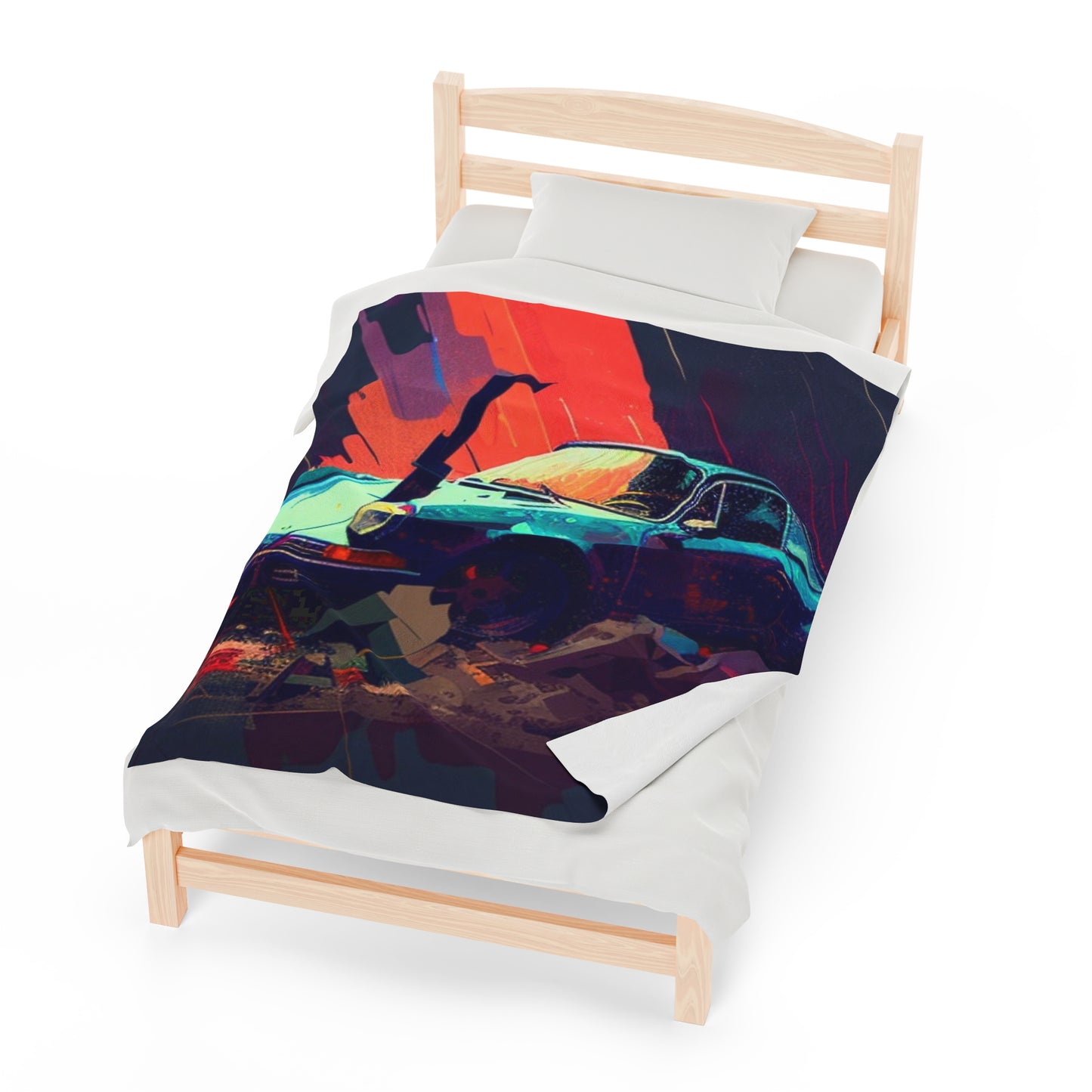 Velveteen Plush Blanket Porsche Abstract 2