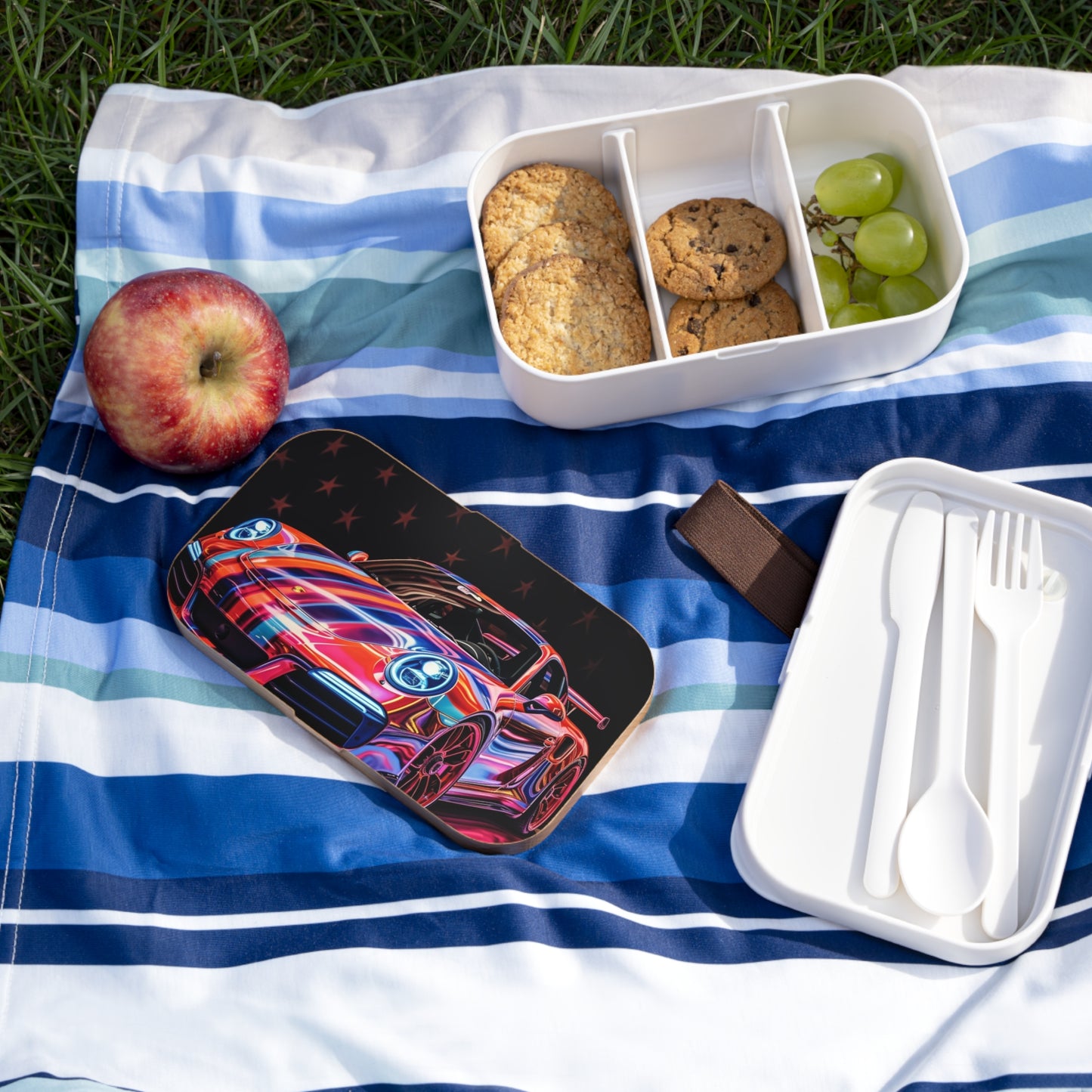 Bento Lunch Box American Flag Colored Porsche 1