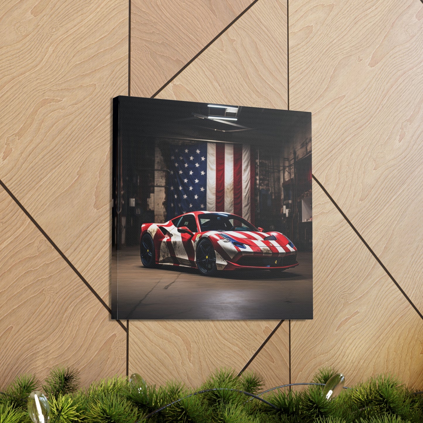 Canvas Gallery Wraps American Flag Farrari 2