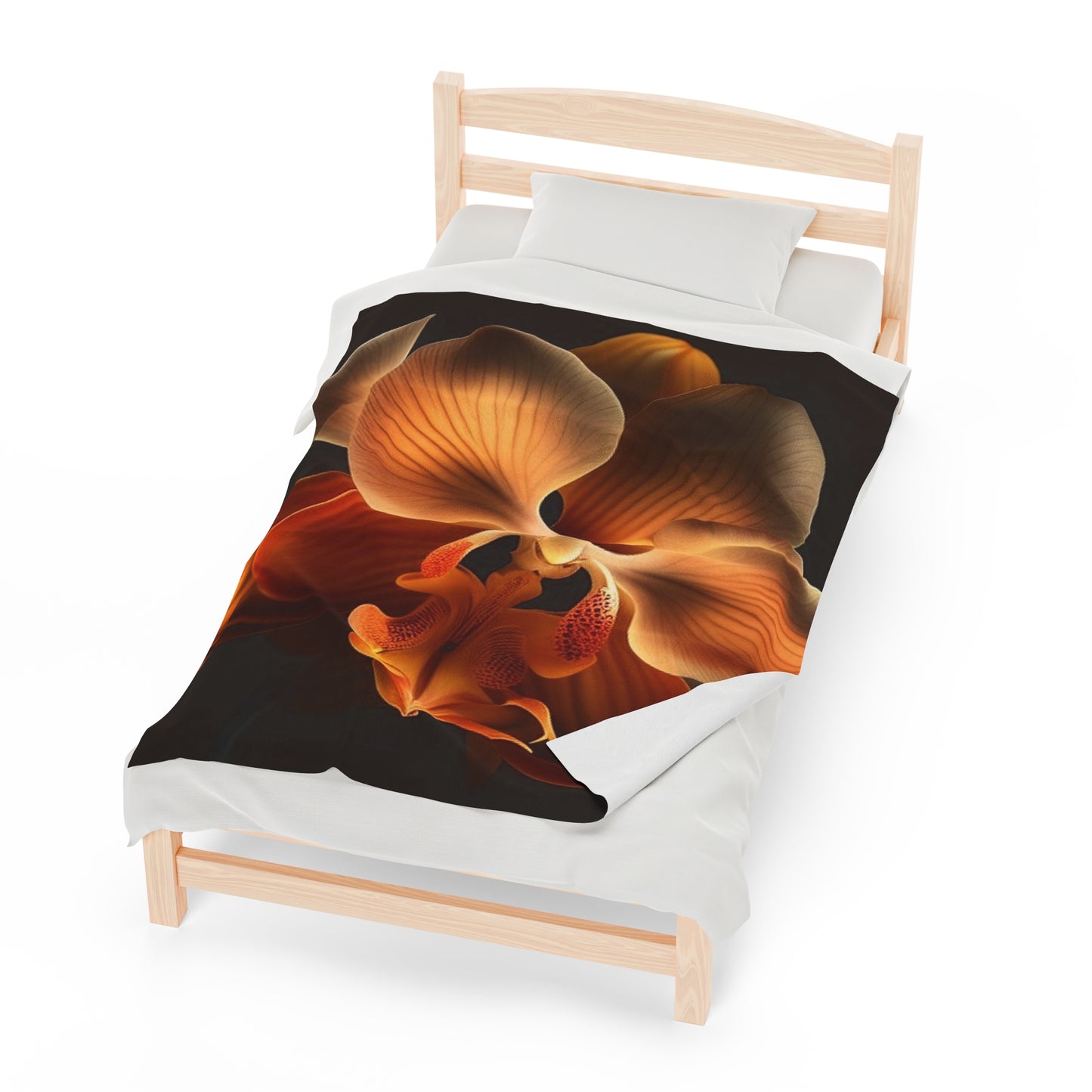 Velveteen Plush Blanket Orange Orchid 2