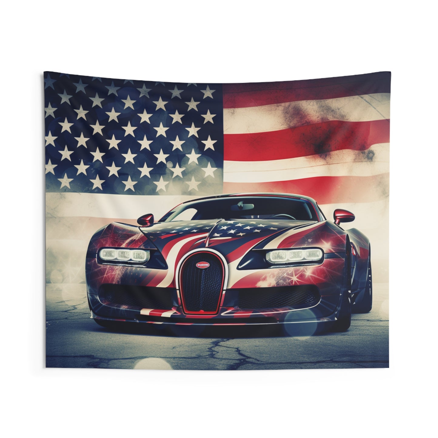Indoor Wall Tapestries Abstract American Flag Background Bugatti 1