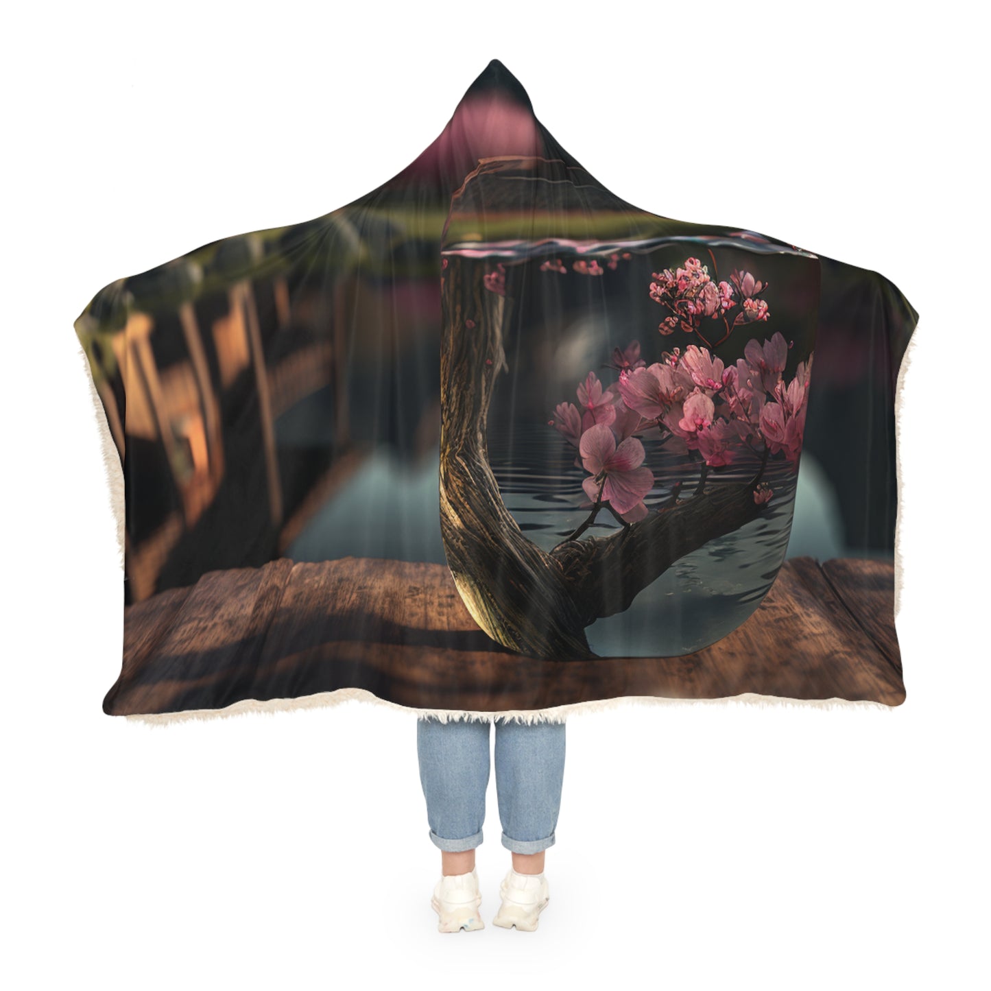 Snuggle Hooded Blanket Cherry Blossom 3