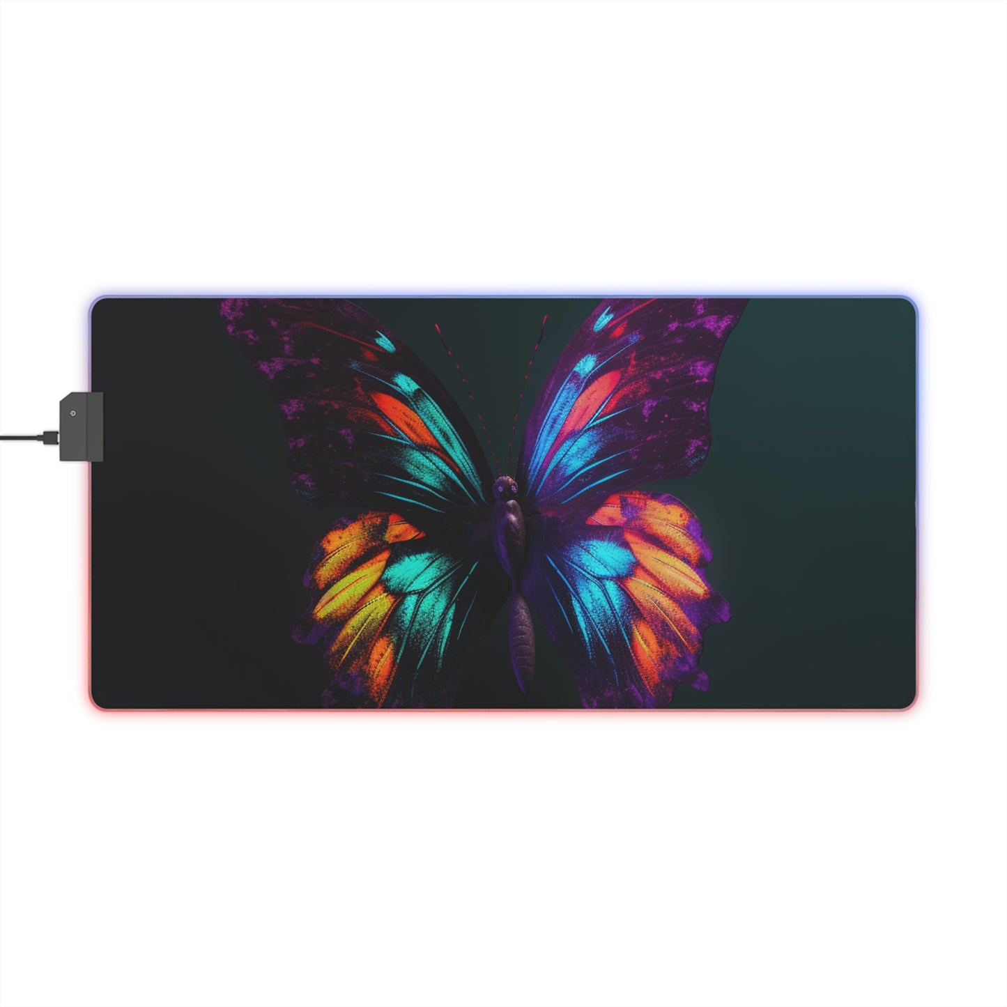 LED Gaming Mouse Pad Hyper Colorful Butterfly Purple 1