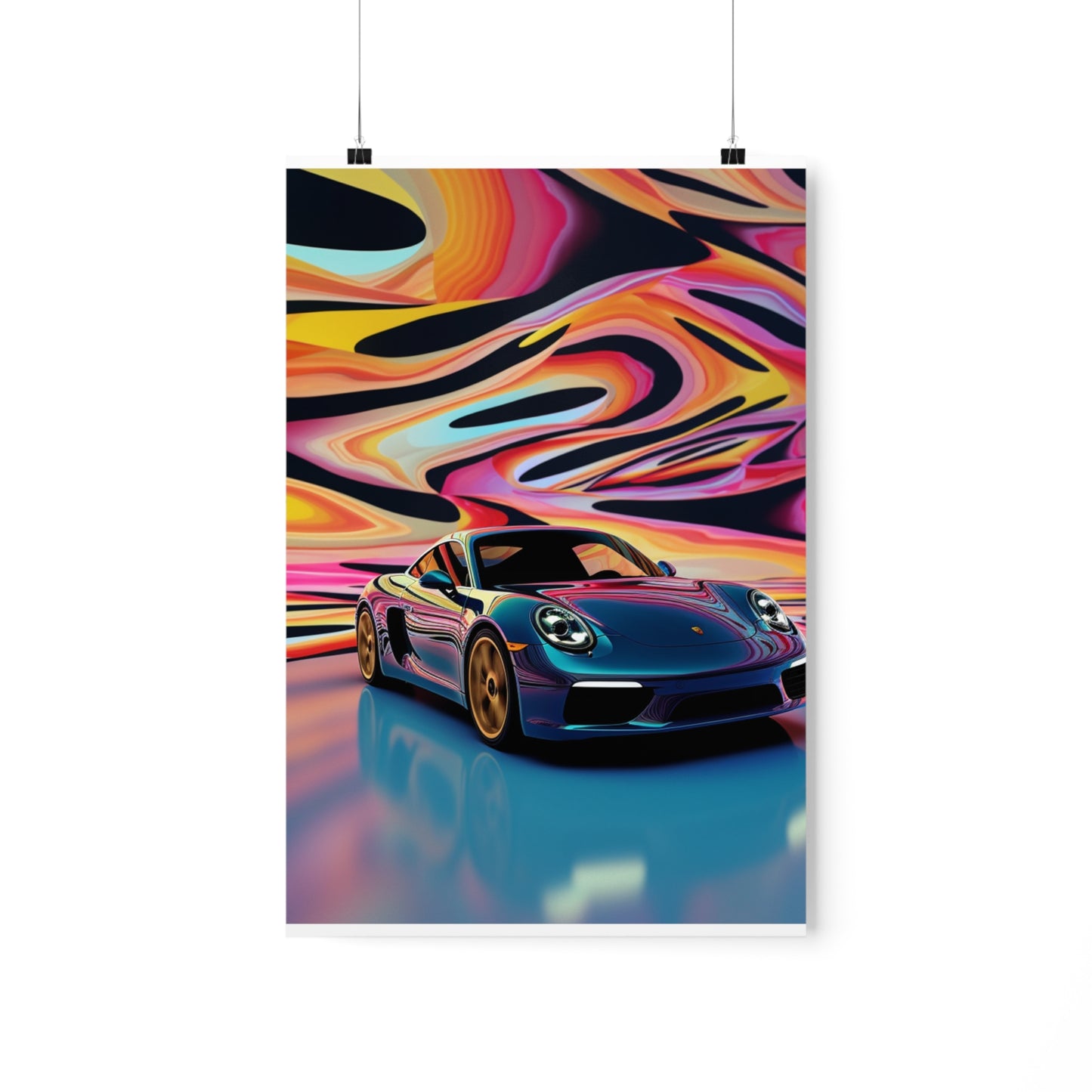 Premium Matte Vertical Posters Porsche Water Fusion 2