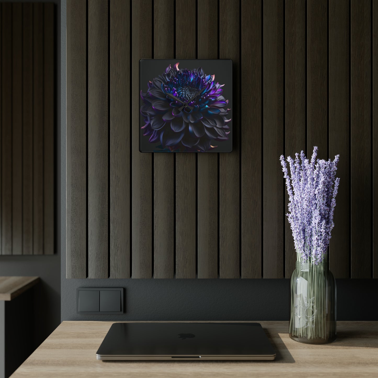 Acrylic Wall Clock Dahlia Purple 2