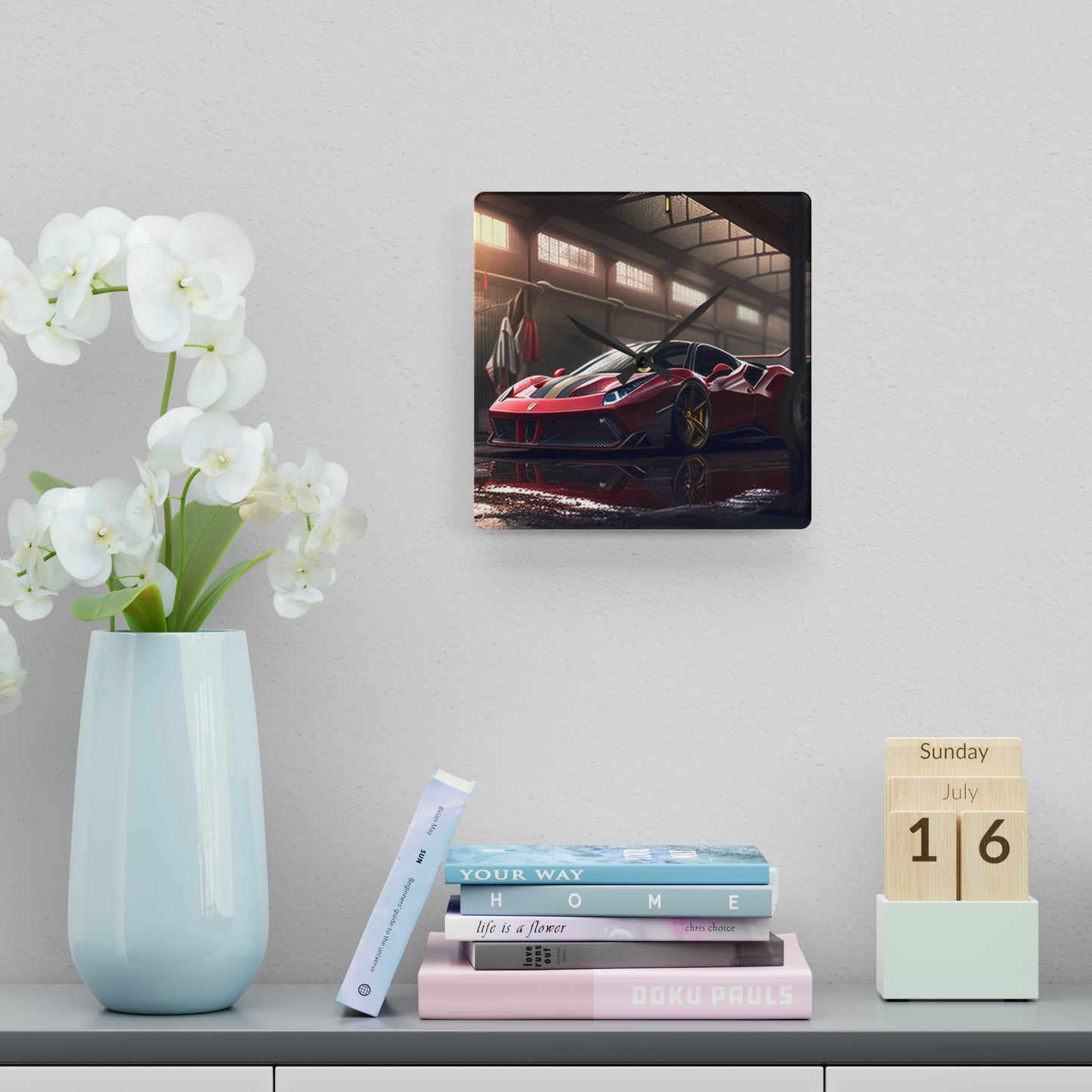 Acrylic Wall Clock Ferrari Hyper 4