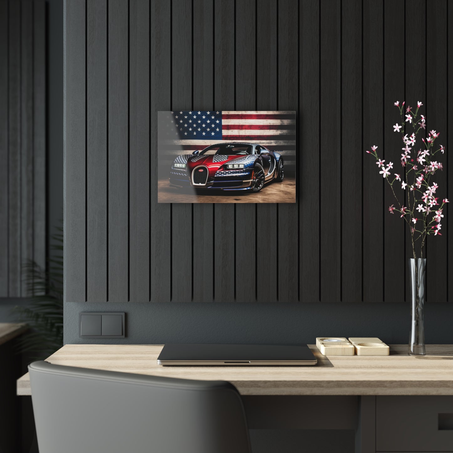 Acrylic Prints Bugatti American Flag 1