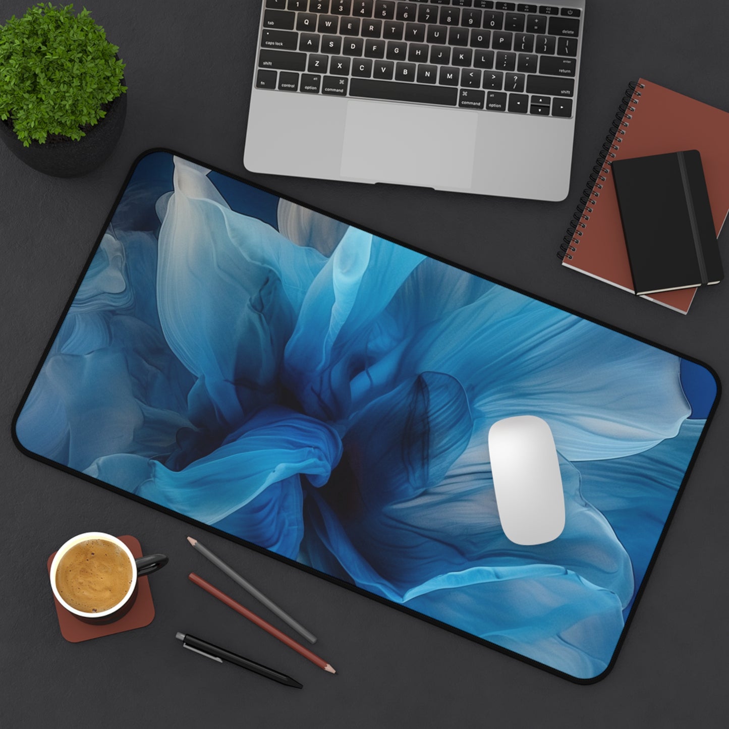 Desk Mat Blue Tluip Abstract 2