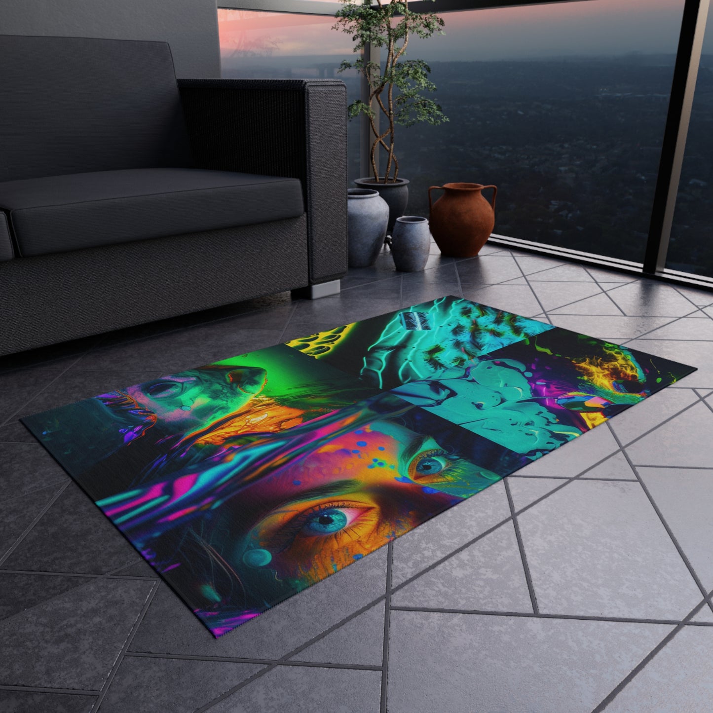 Outdoor Rug  Florescent Glow 5