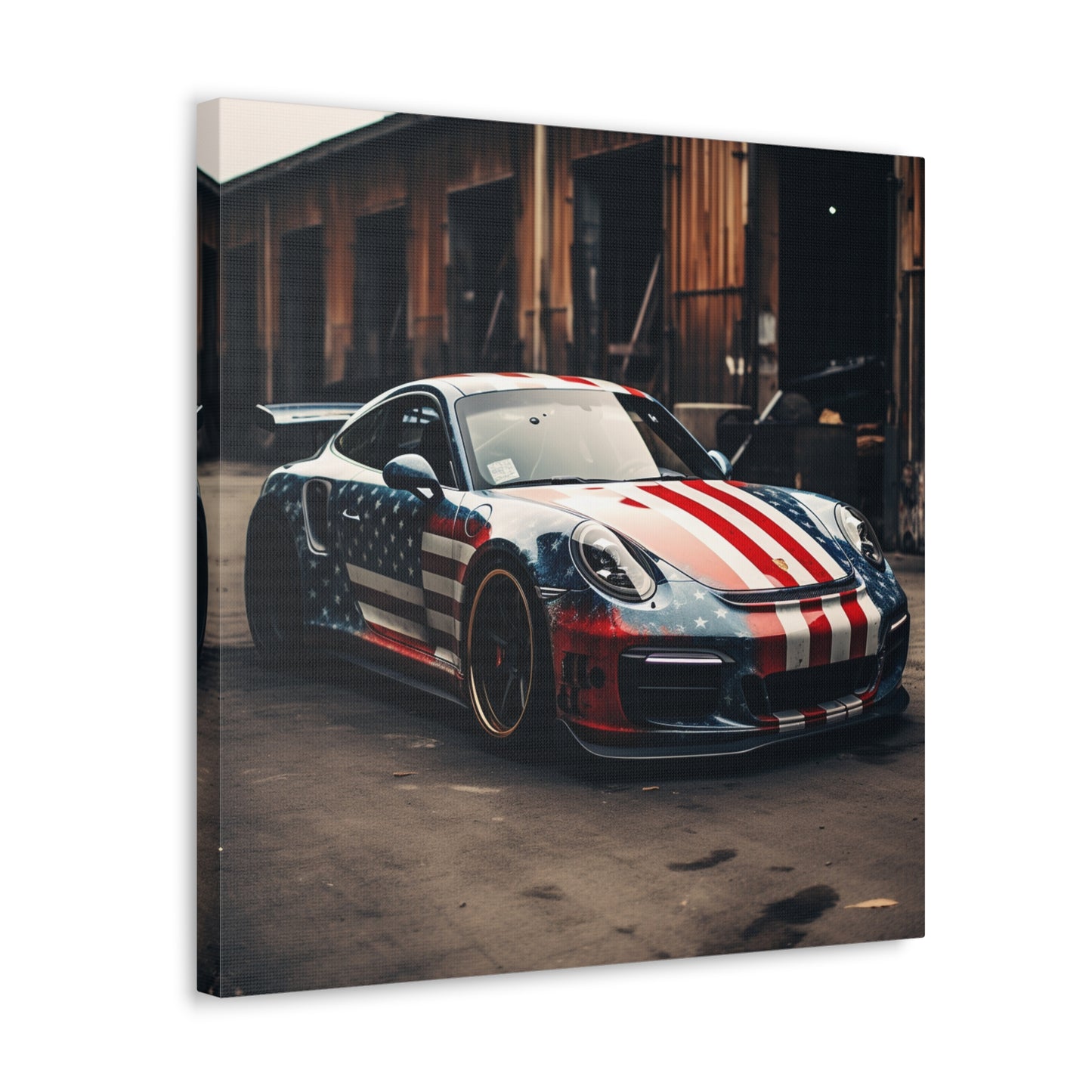 Canvas Gallery Wraps American Flag Porsche 3