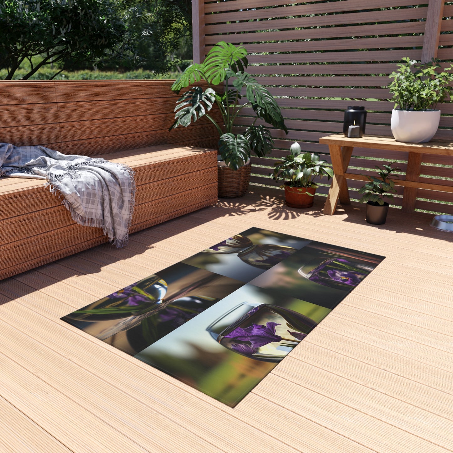 Outdoor Rug  Purple Iris in a vase 5