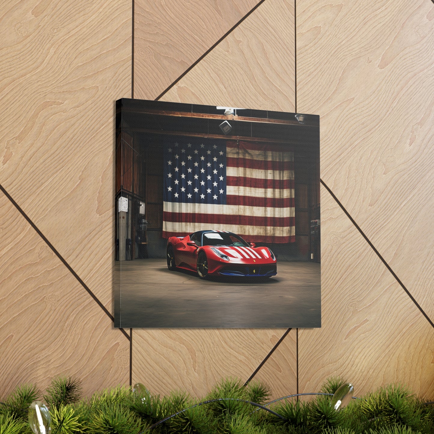 Canvas Gallery Wraps American Flag Farrari 4