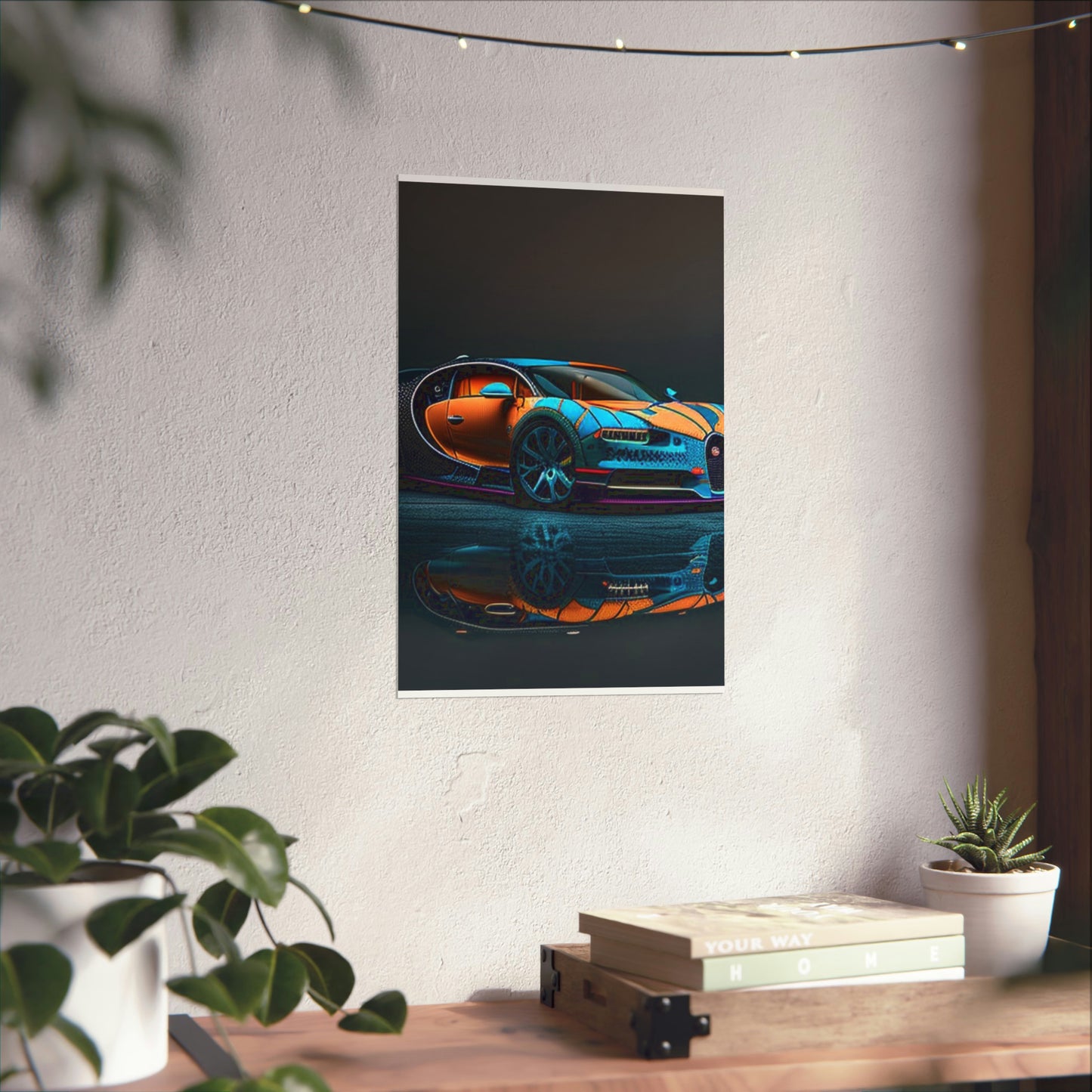 Premium Matte Vertical Posters Bugatti Blue 1