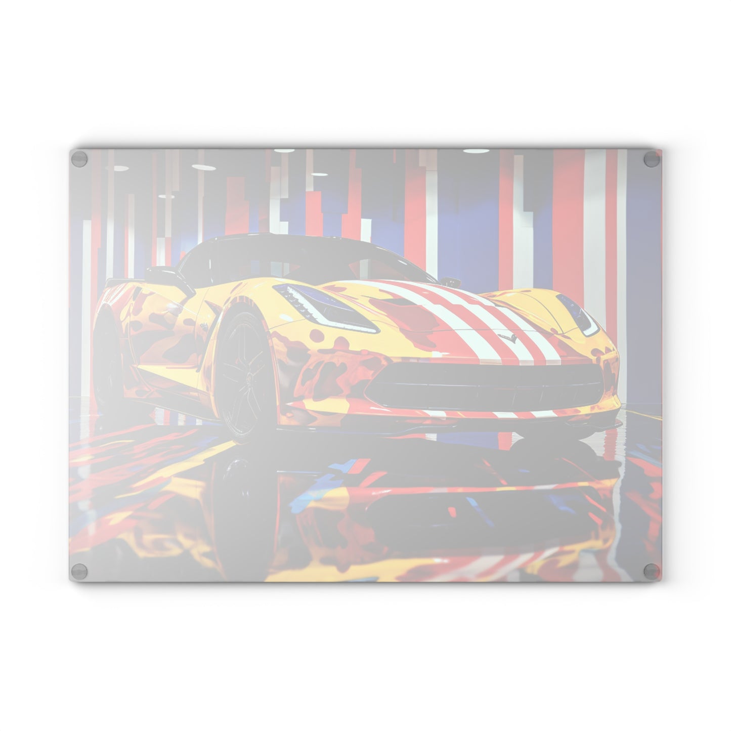 Glass Cutting Board Macro Flag Ferrari 4