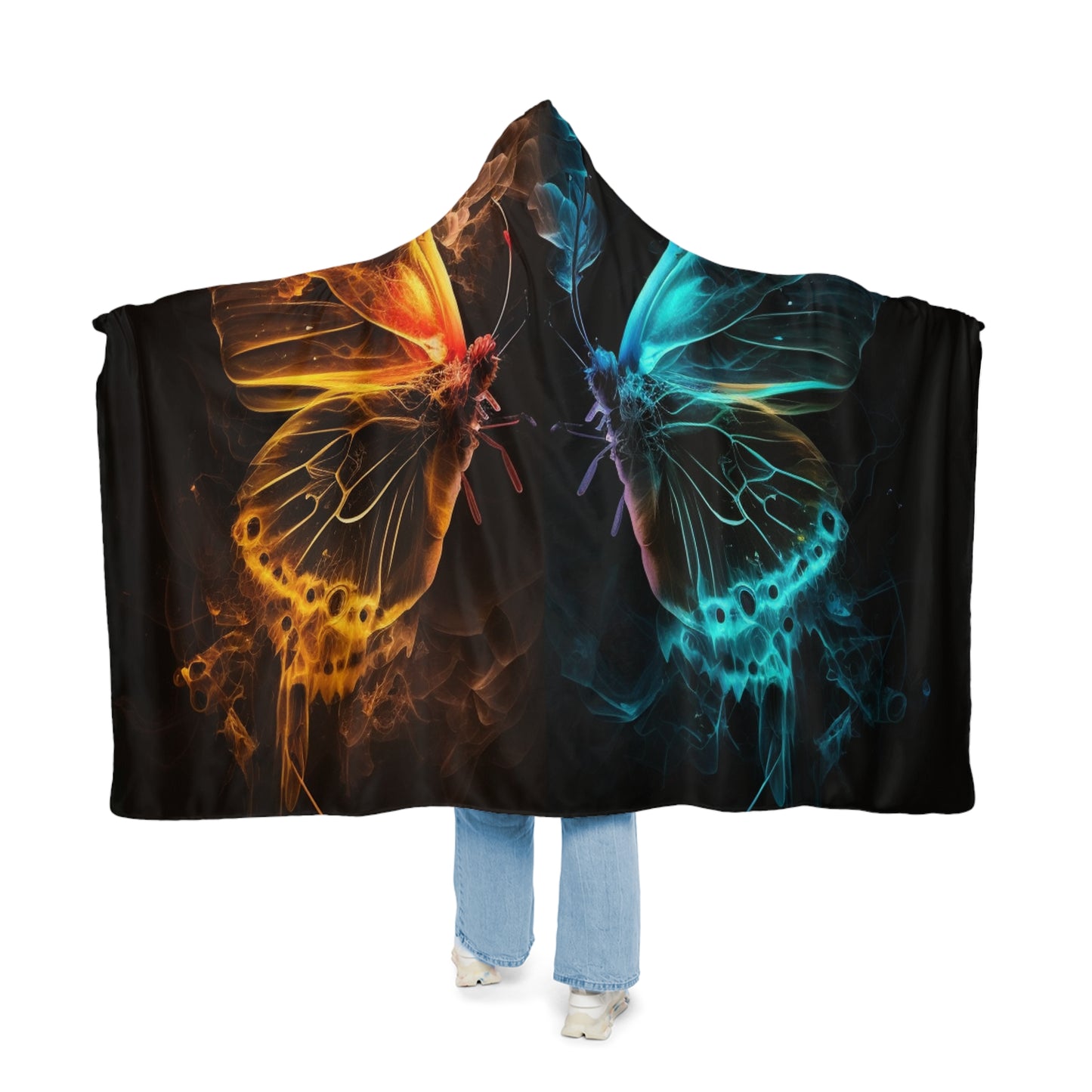 Snuggle Hooded Blanket Kiss Neon Butterfly 8