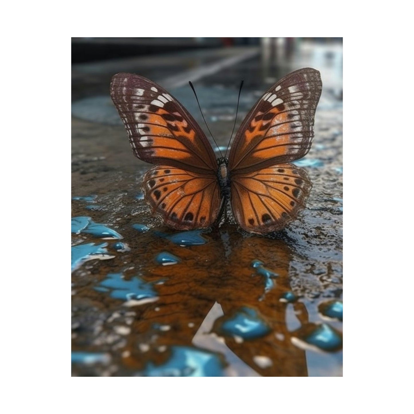 Premium Matte Vertical Posters Water Butterfly Street 2