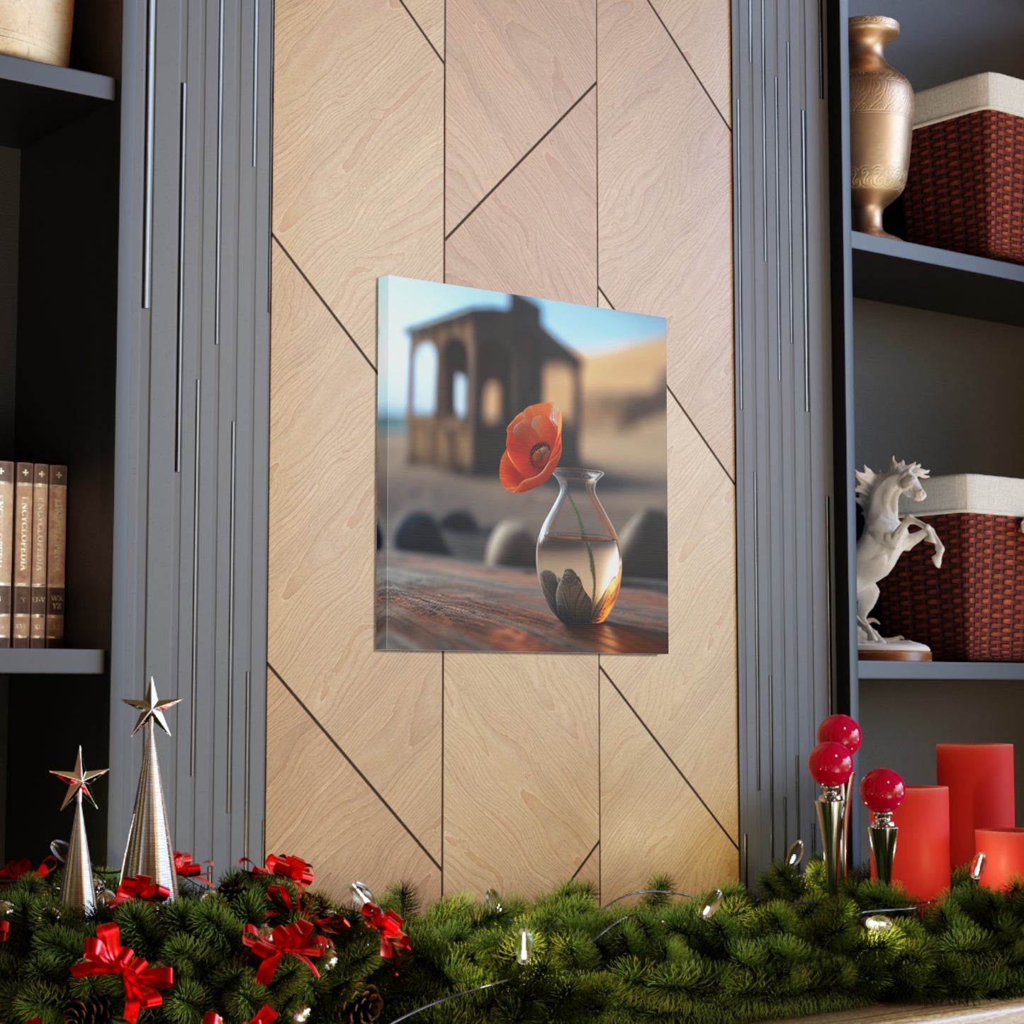 Canvas Gallery Wraps Poppy in a Glass Vase 1