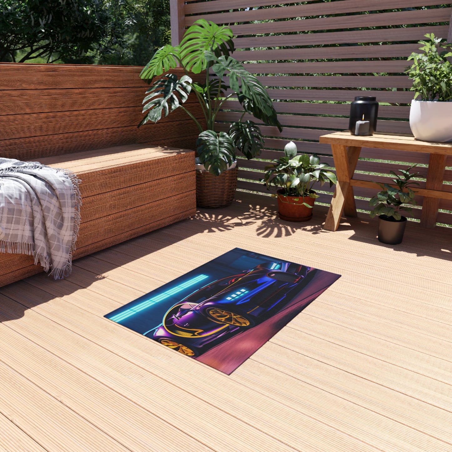 Outdoor Rug  Hyper Bugatti Neon Chiron 4