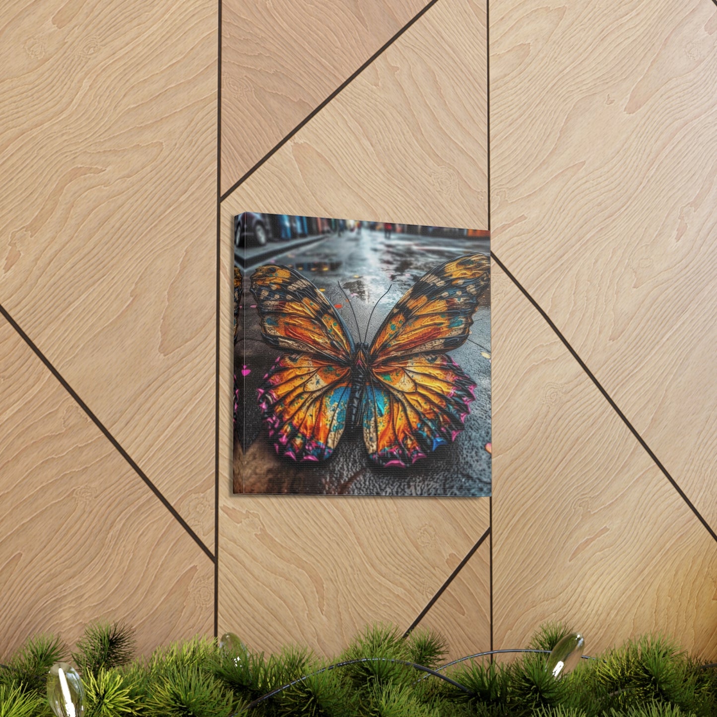 Canvas Gallery Wraps Liquid Street Butterfly 1