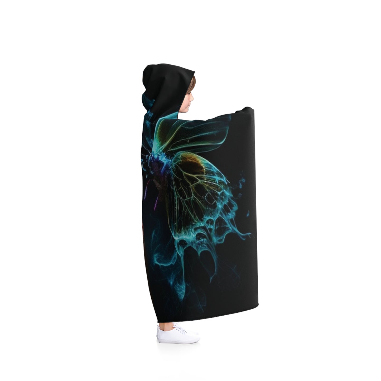 Hooded Blanket Kiss Neon Butterfly 1