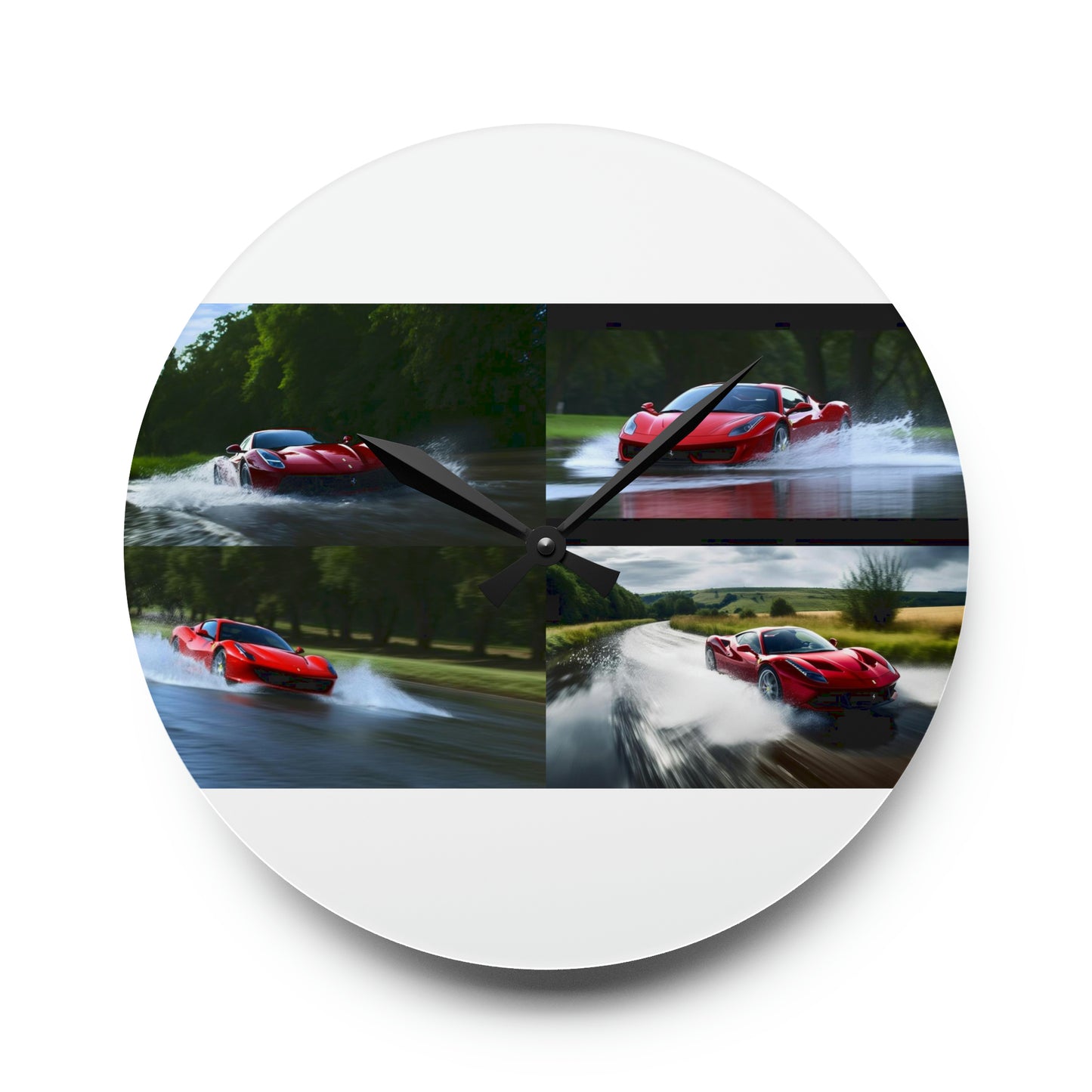 Acrylic Wall Clock Water Ferrari Splash 5