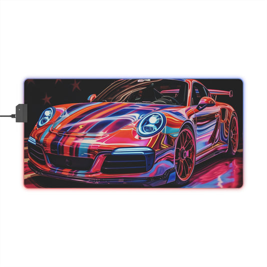 LED Gaming Mouse Pad Macro American Flag Porsche 4