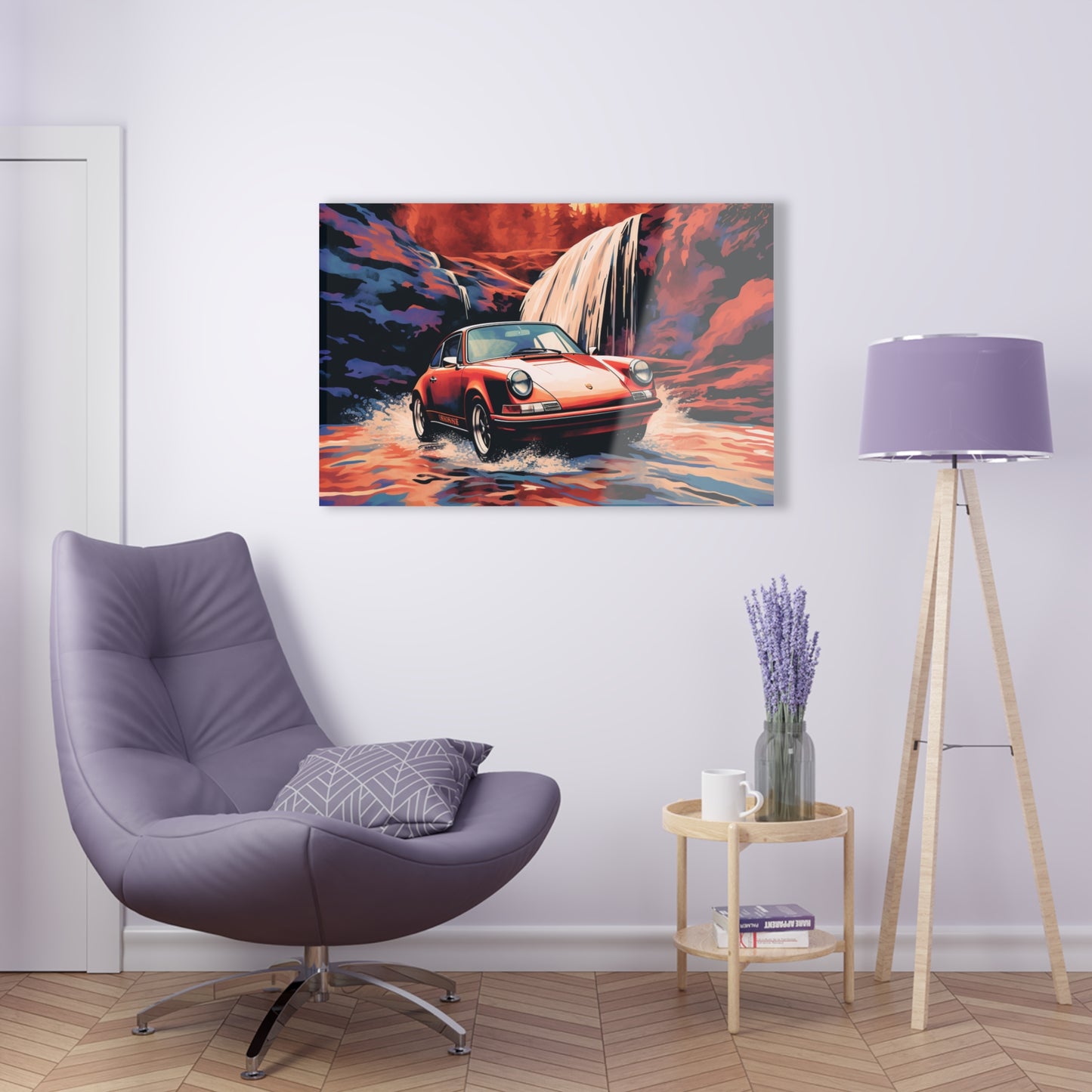 Acrylic Prints American Flag Porsche Abstract 4