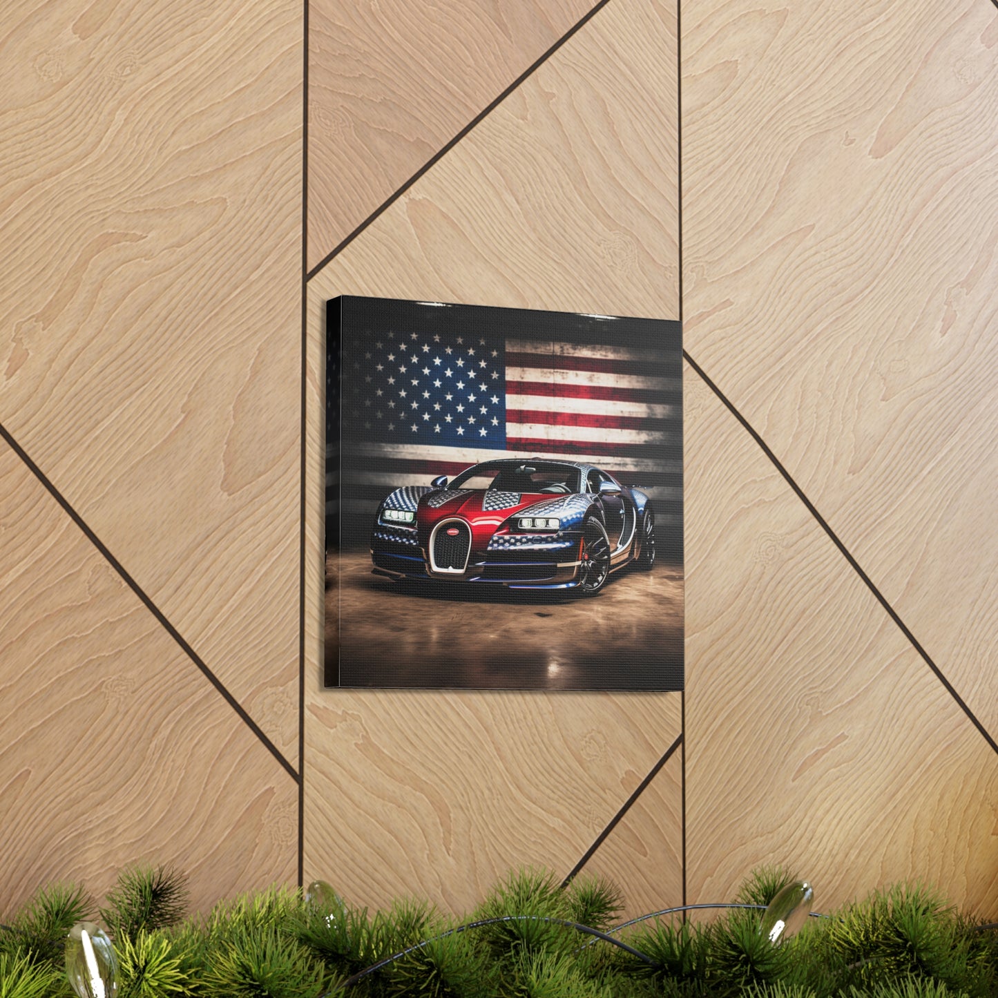 Canvas Gallery Wraps Bugatti American Flag 1