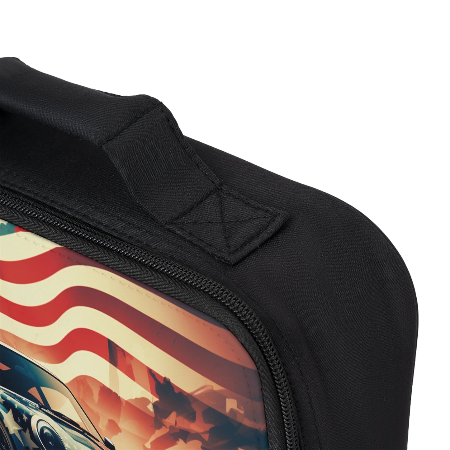 Lunch Bag Abstract American Flag Background Porsche 4