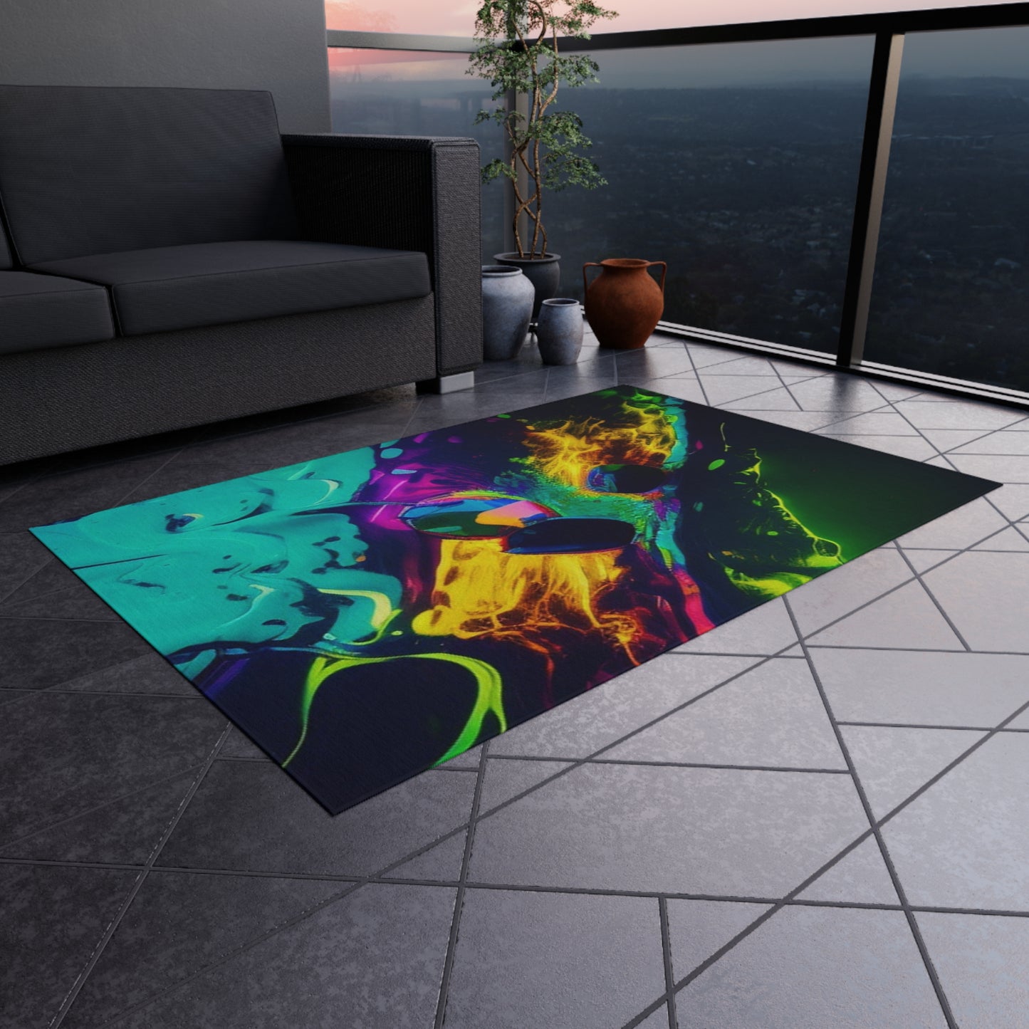 Outdoor Rug  Florescent Glow 4