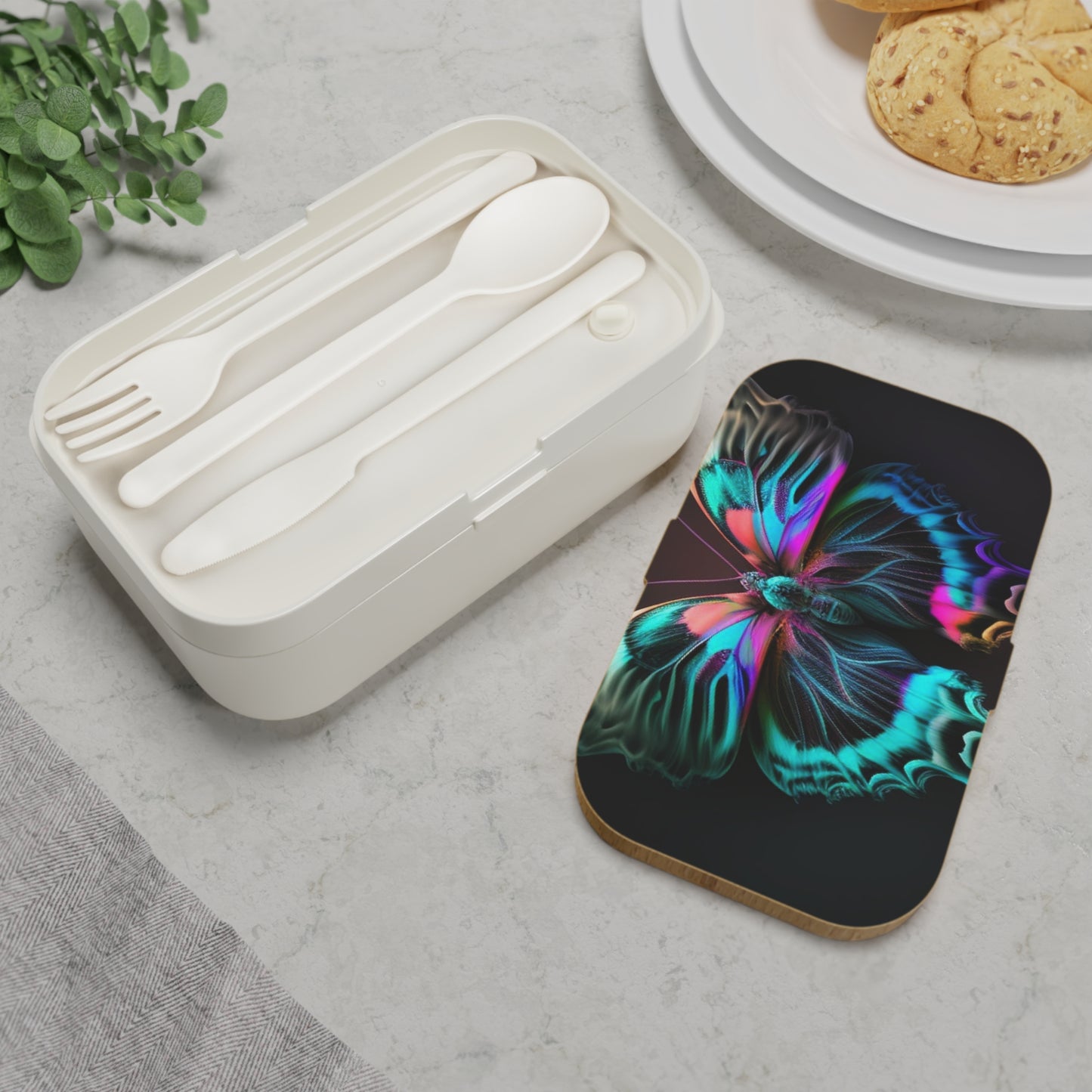 Bento Lunch Box Neon Butterfly Fusion 3