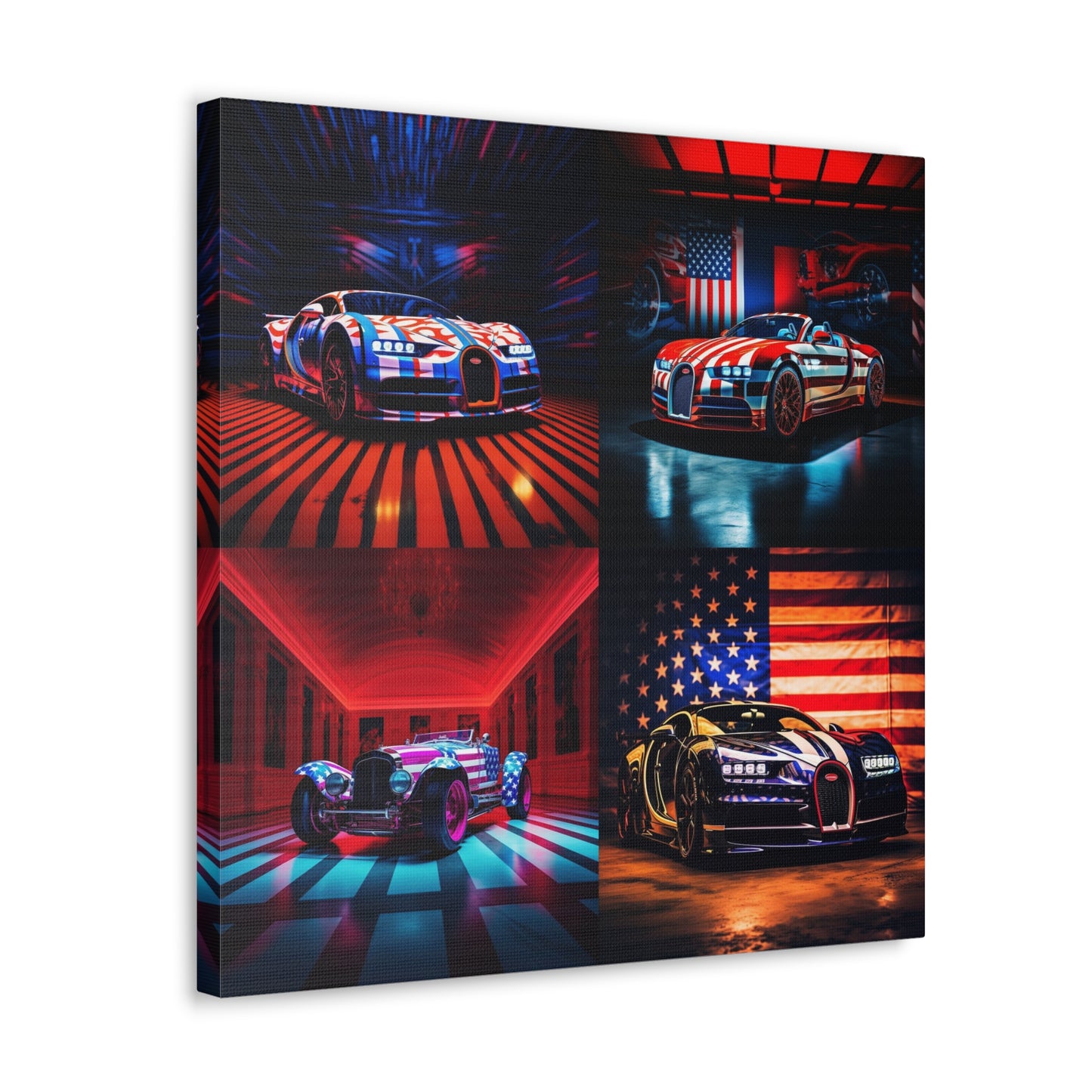 Canvas Gallery Wraps Macro Bugatti American Flag 5