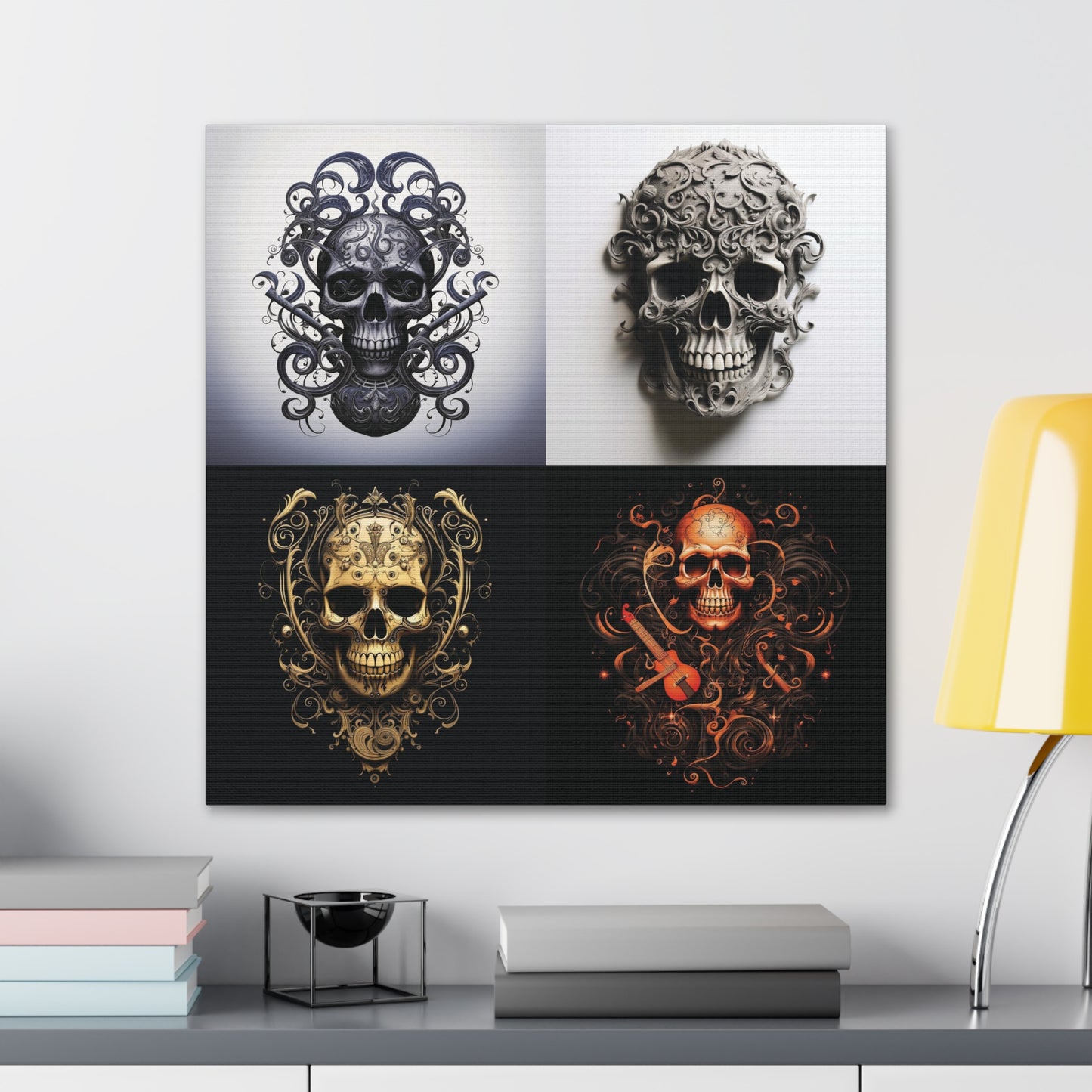 Canvas Gallery Wraps Skull Treble Clef 5