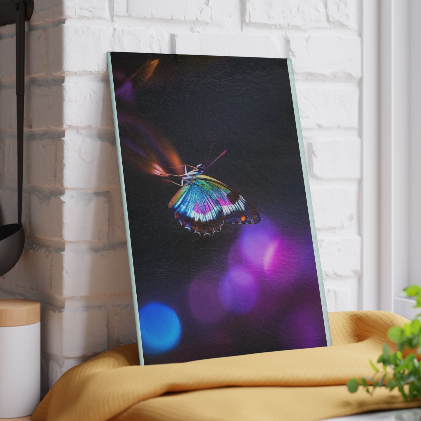 Glass Cutting Board Photo Realistic Butterfly 1