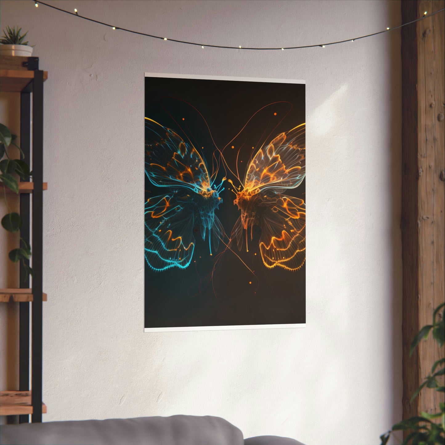 Premium Matte Vertical Posters Neon Glo Butterfly 1