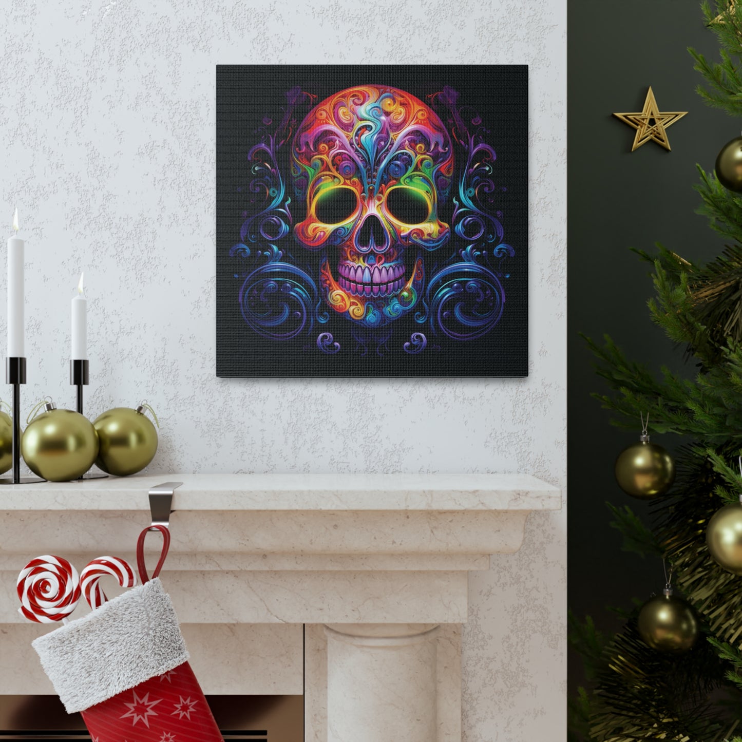 Canvas Gallery Wraps Macro Skull Color 2