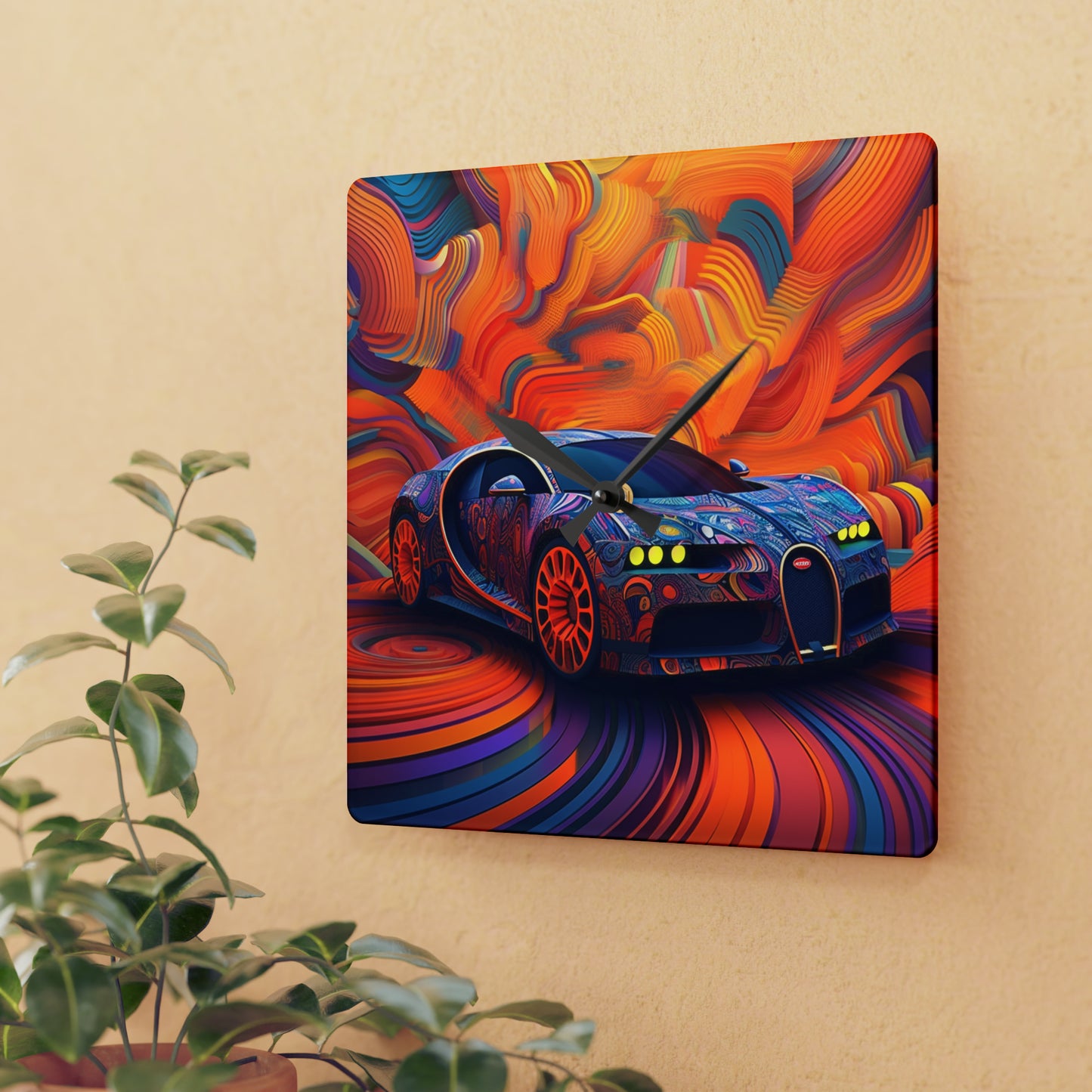 Acrylic Wall Clock Bugatti Abstract Concept 4