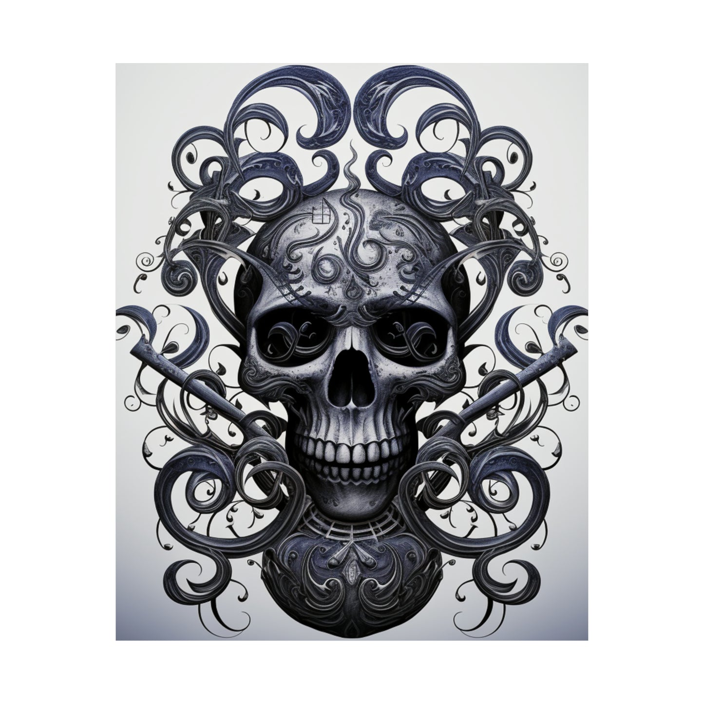 Premium Matte Vertical Posters Skull Treble Clef 1