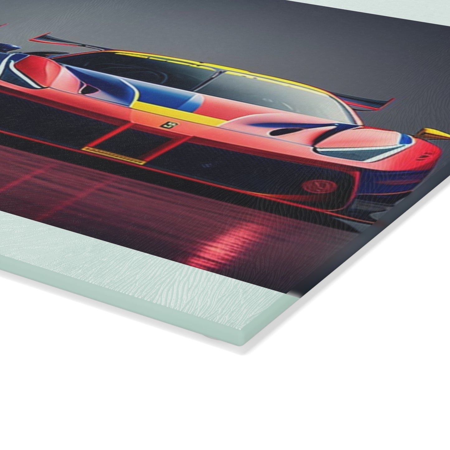 Glass Cutting Board Ferrari Red Blue 1