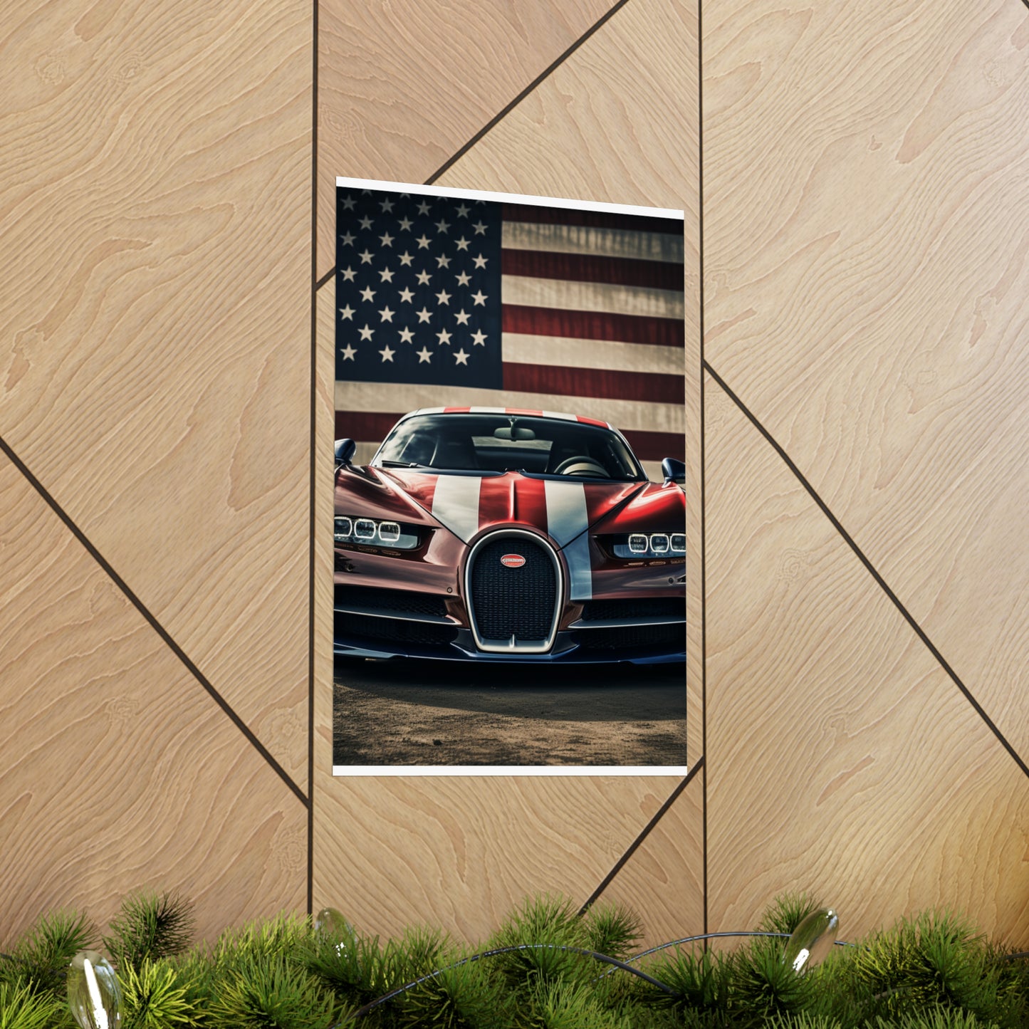 Premium Matte Vertical Posters Bugatti Flag 1