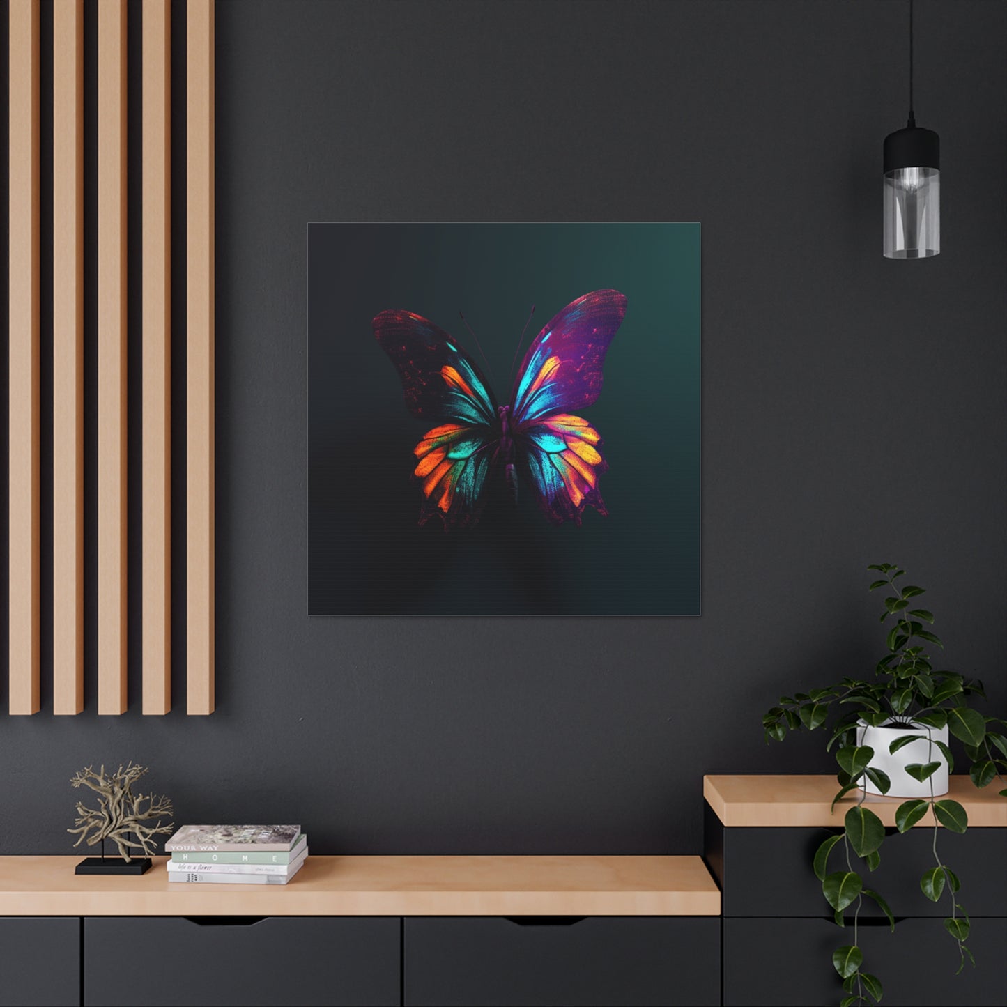 Canvas Gallery Wraps Hyper Colorful Butterfly Macro 4