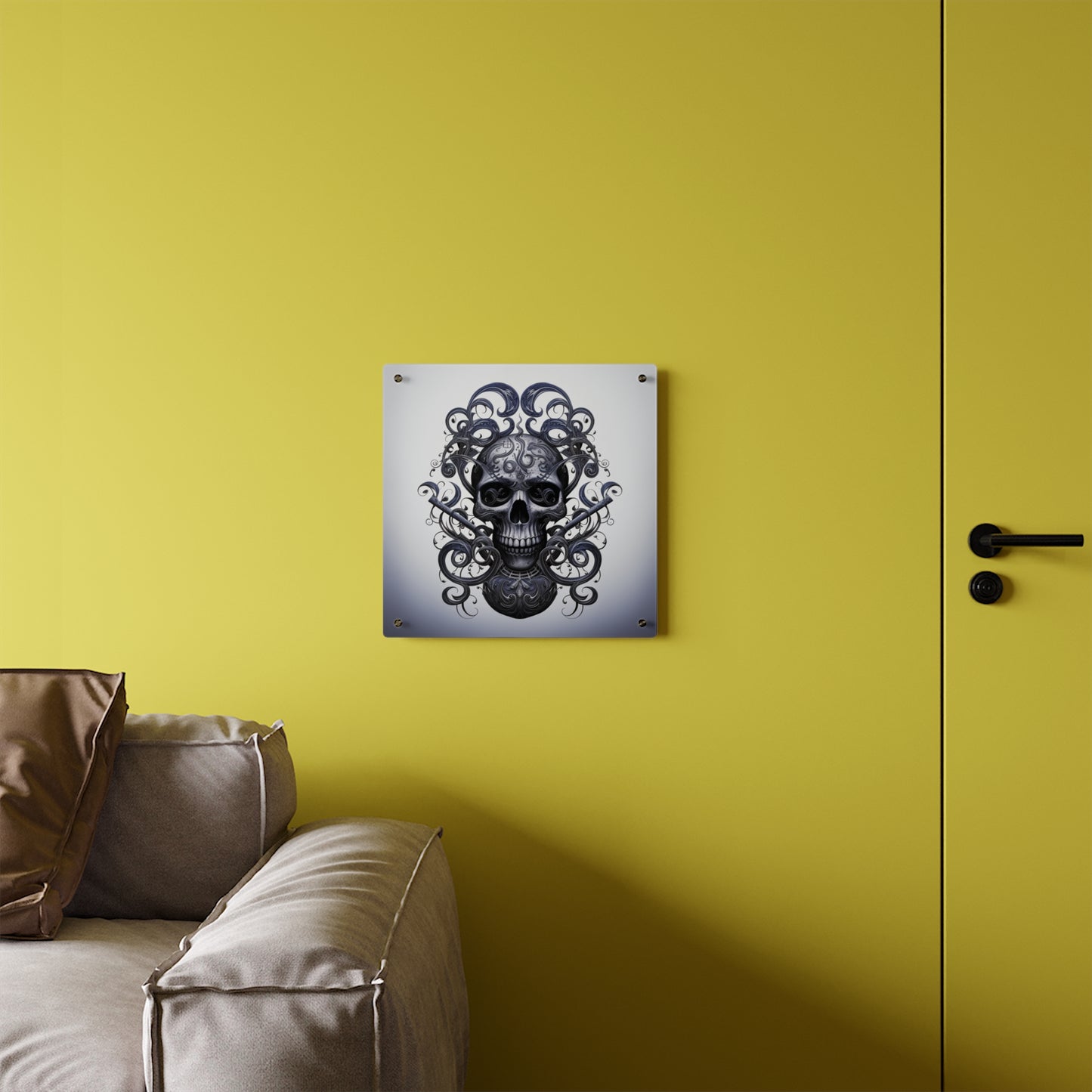 Acrylic Wall Art Panels Skull Treble Clef 1