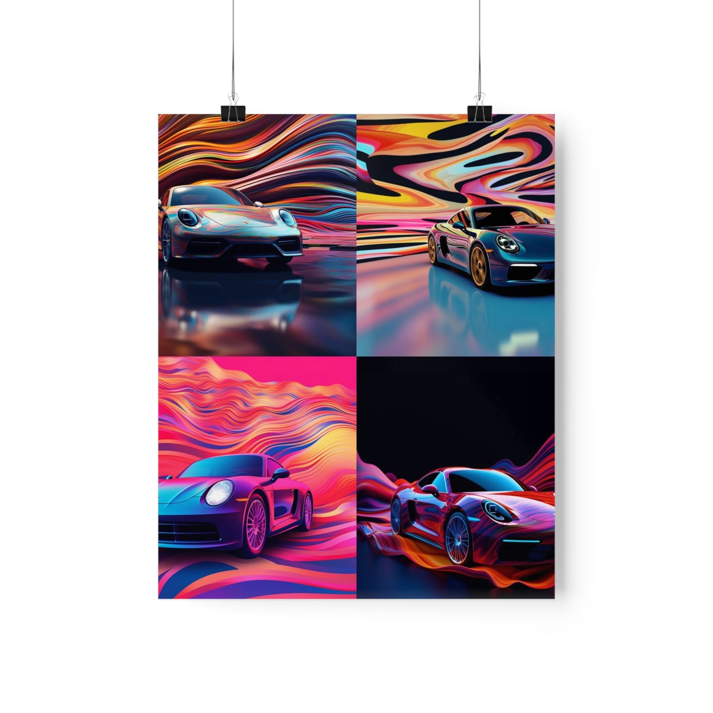 Premium Matte Vertical Posters Porsche Water Fusion 5