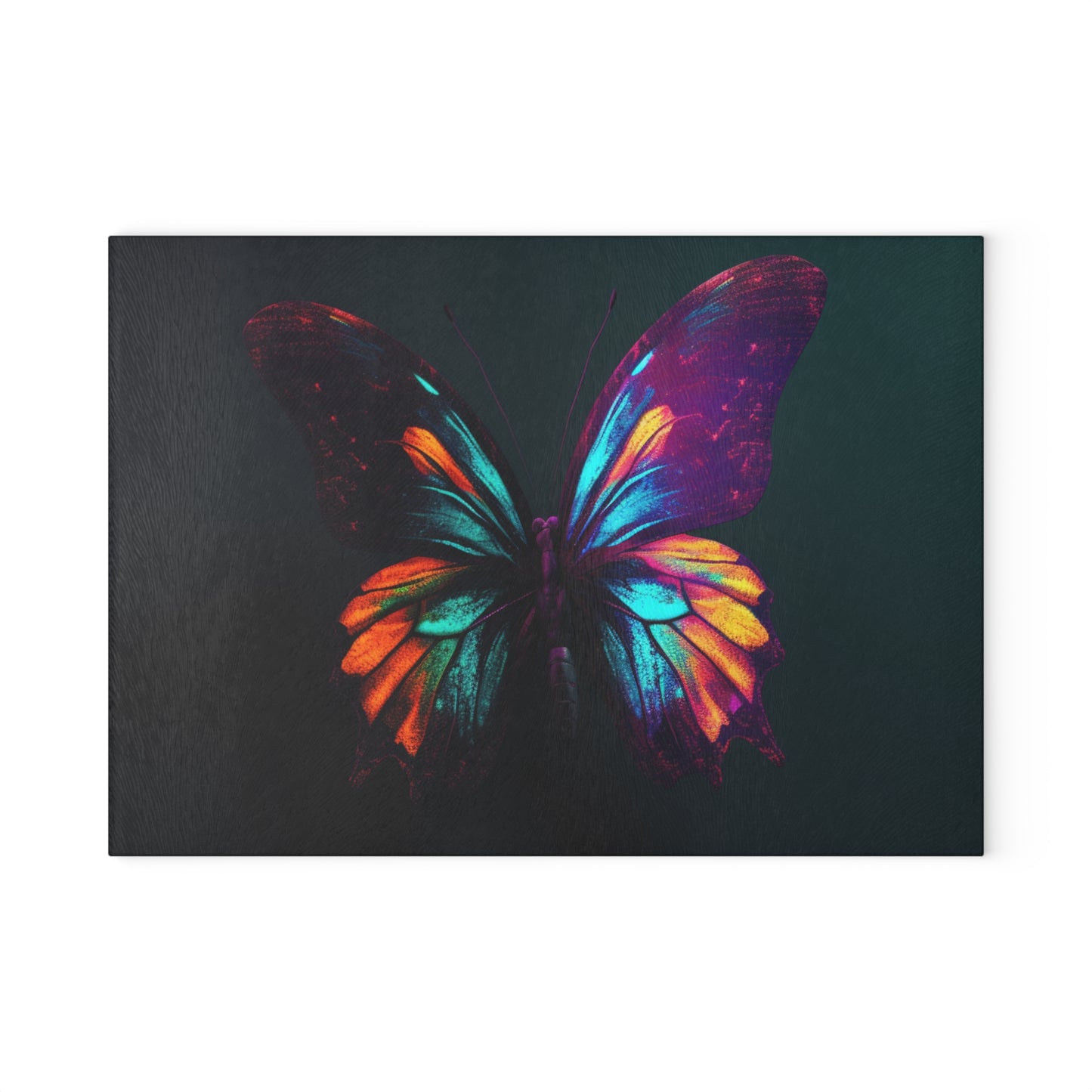 Glass Cutting Board Hyper Colorful Butterfly Macro 4