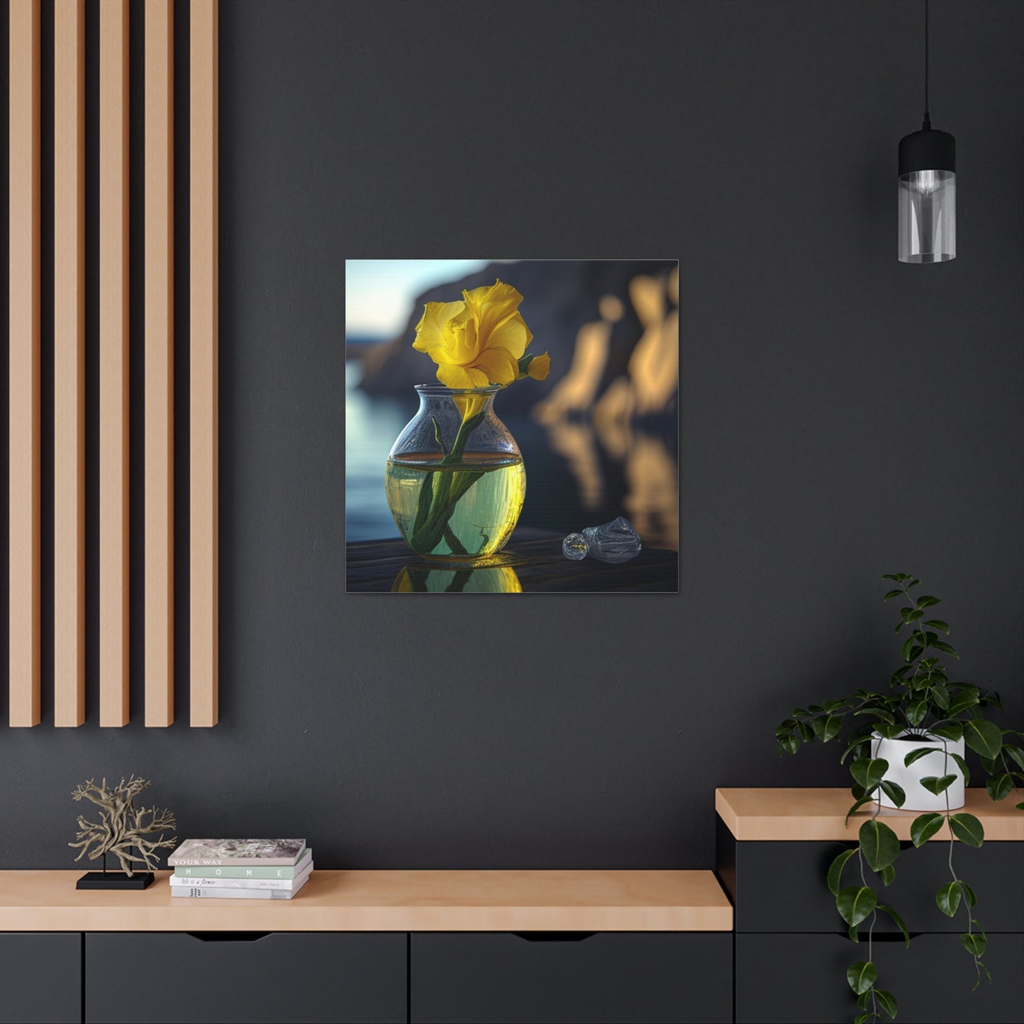 Canvas Gallery Wraps Yellow Gladiolus glass 3
