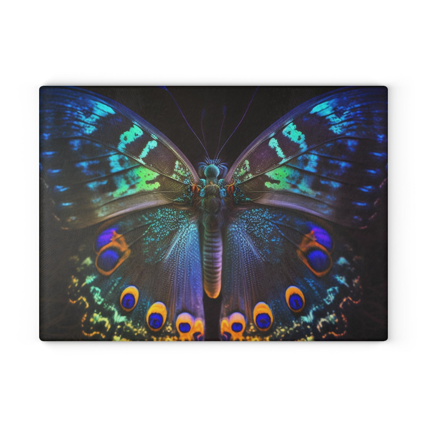 Glass Cutting Board Neon Hue Butterfly 3