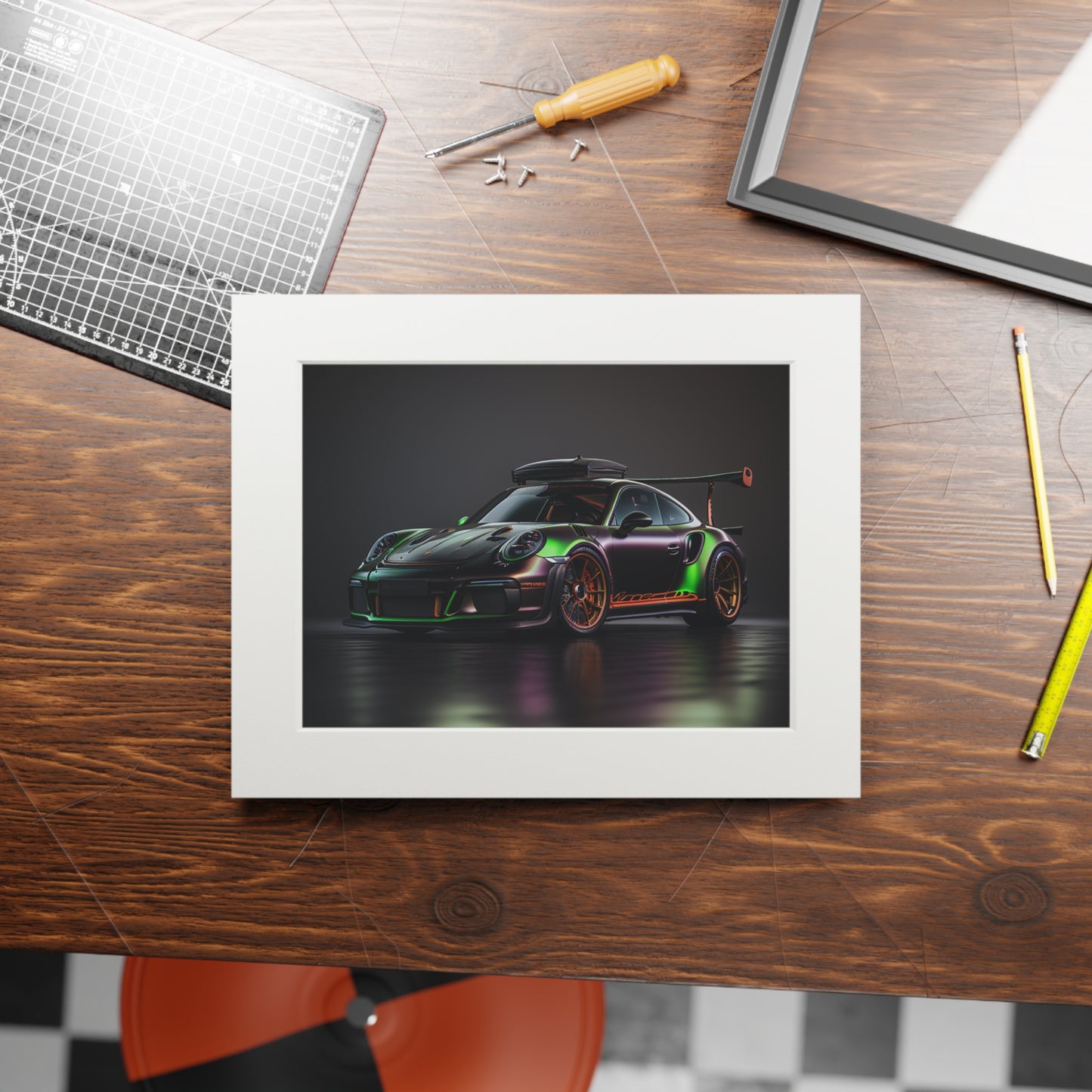 Fine Art Prints (Passepartout Paper Frame) Porsche Color 2